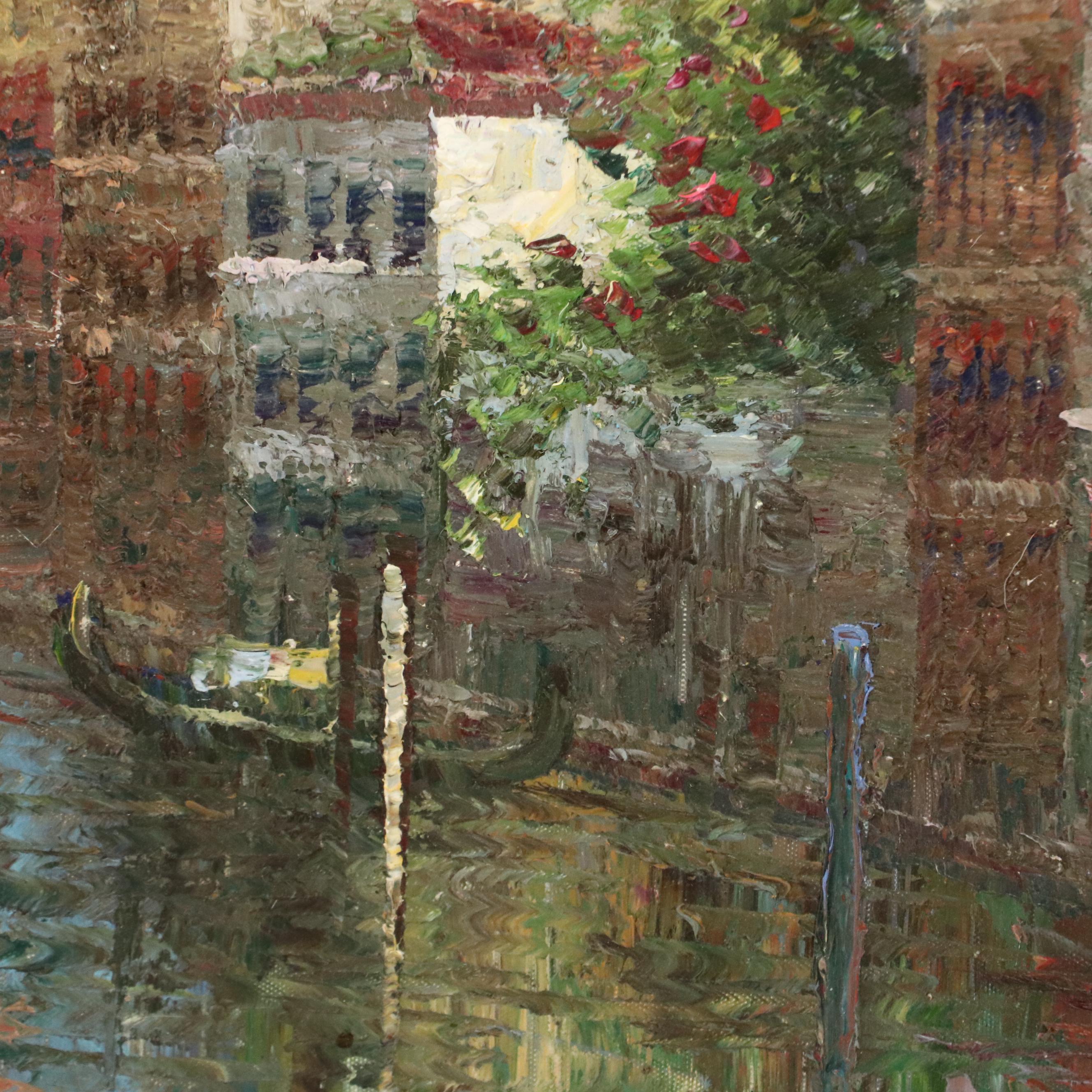 Acrylic Painting of Venetian Canal Scene