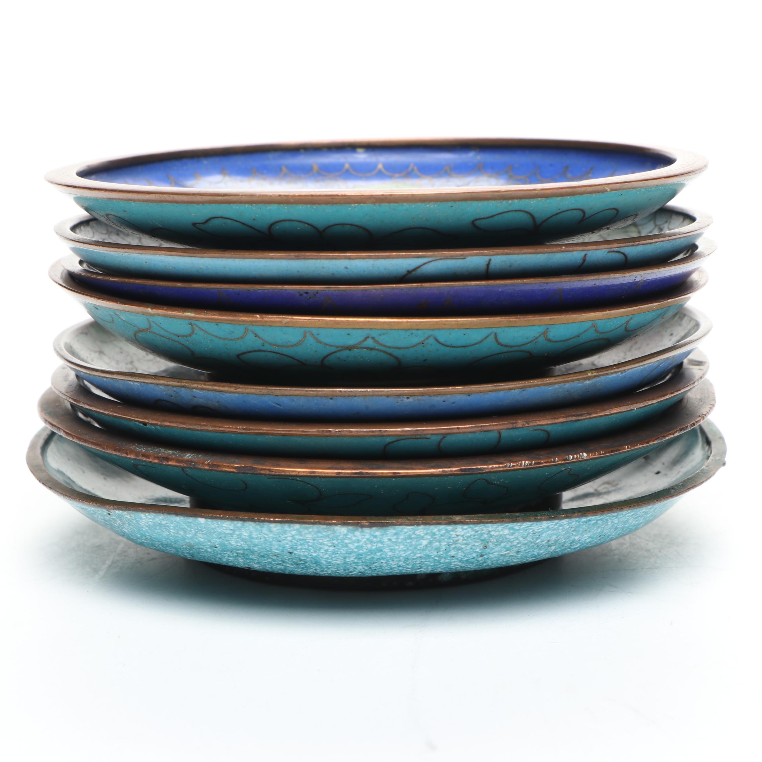 Chinese Cloisonné Decorative Plates and Bowl