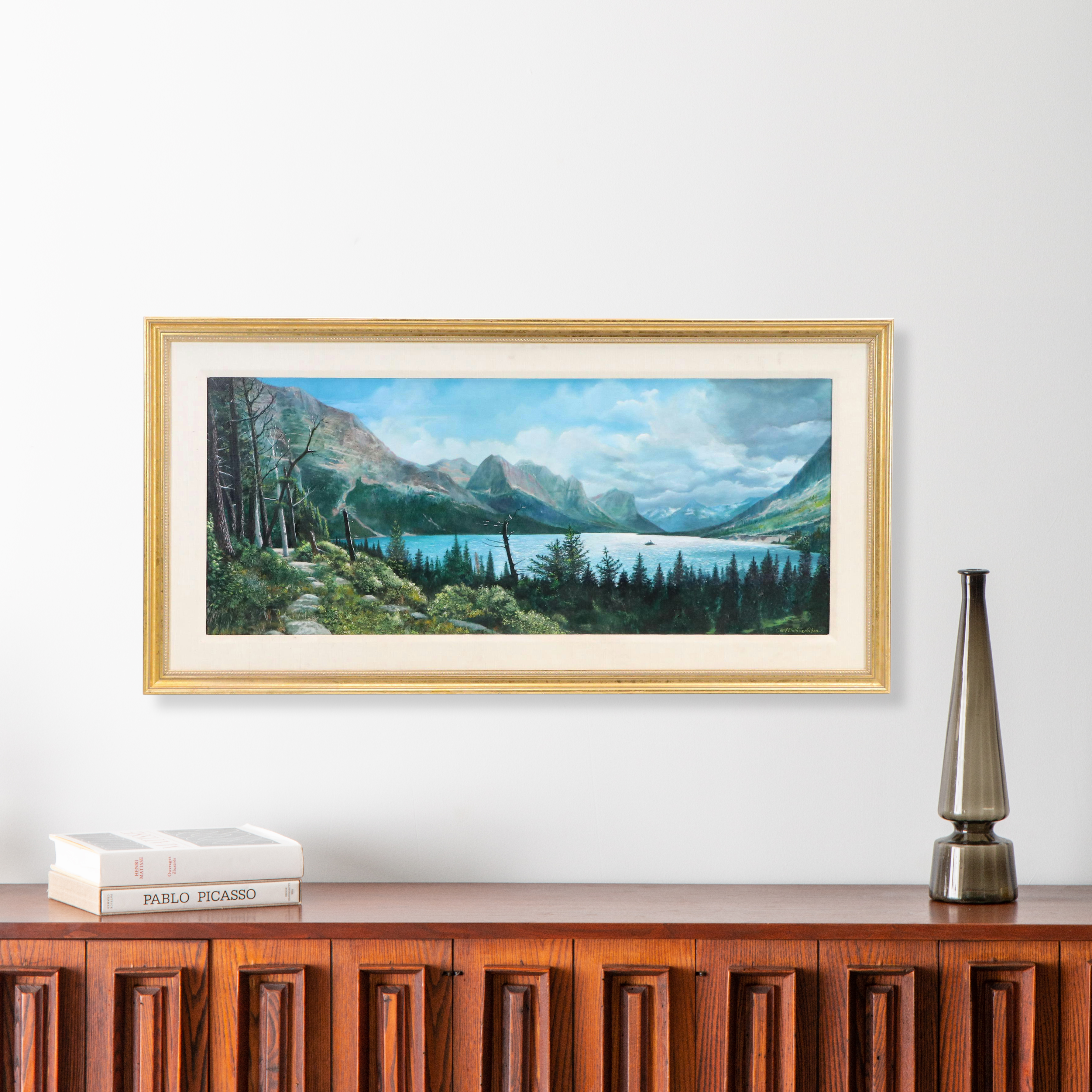 Paul Guthrie Nelson Mountainous Landscape Oil Painting of Wild Goose Island