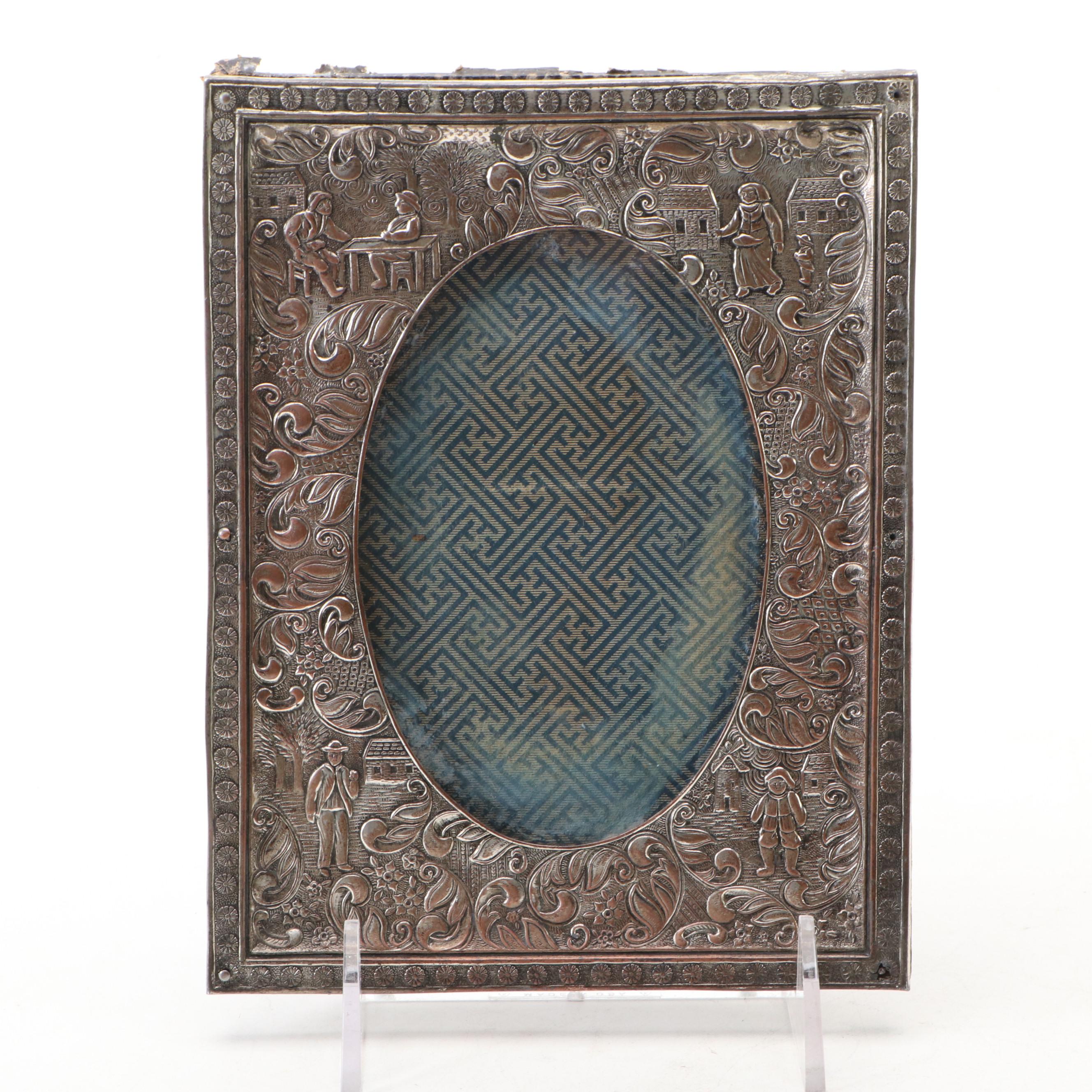 Victorian Style Gilt Metal with Other Silver Plate Genre Scene Picture Frames