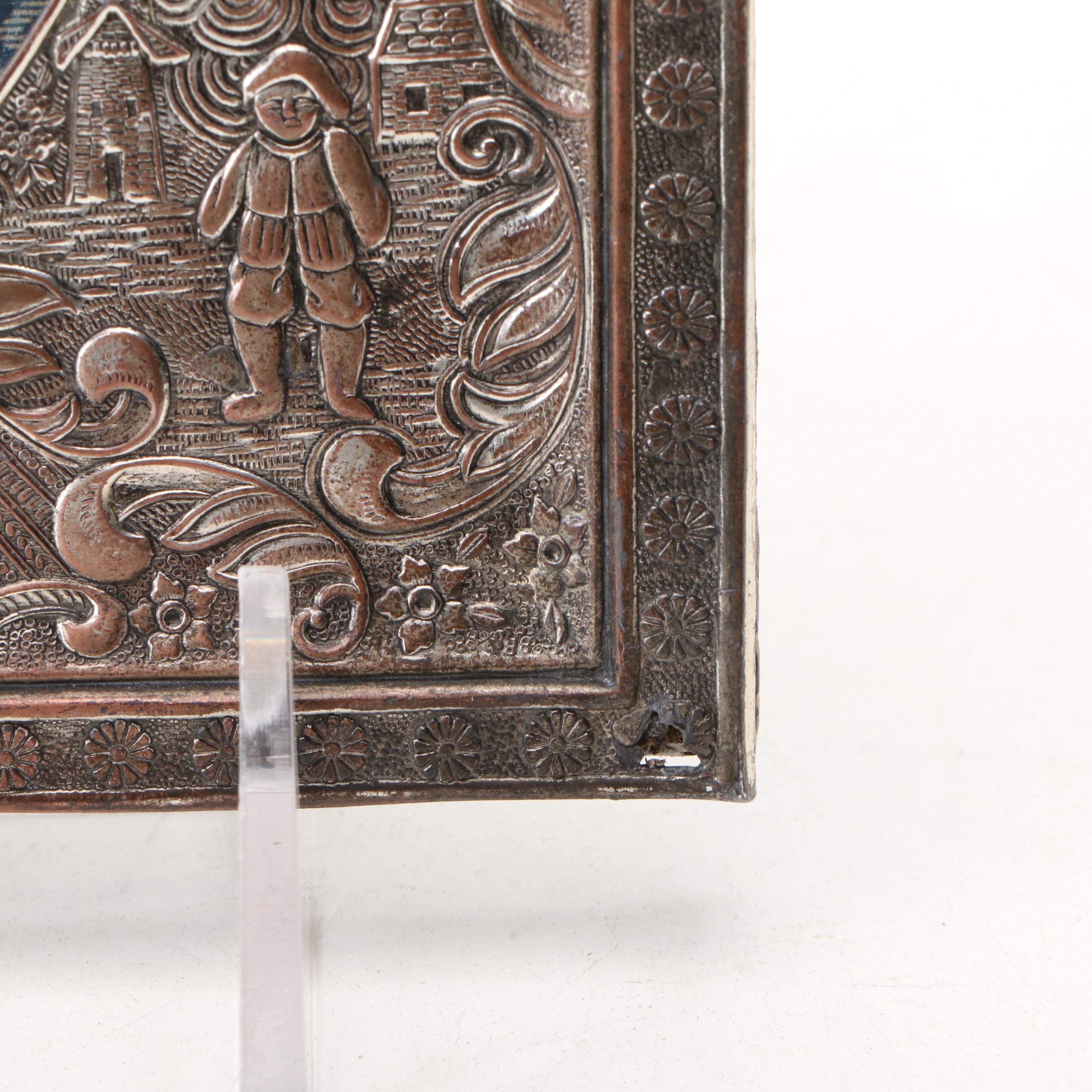 Victorian Style Gilt Metal with Other Silver Plate Genre Scene Picture Frames