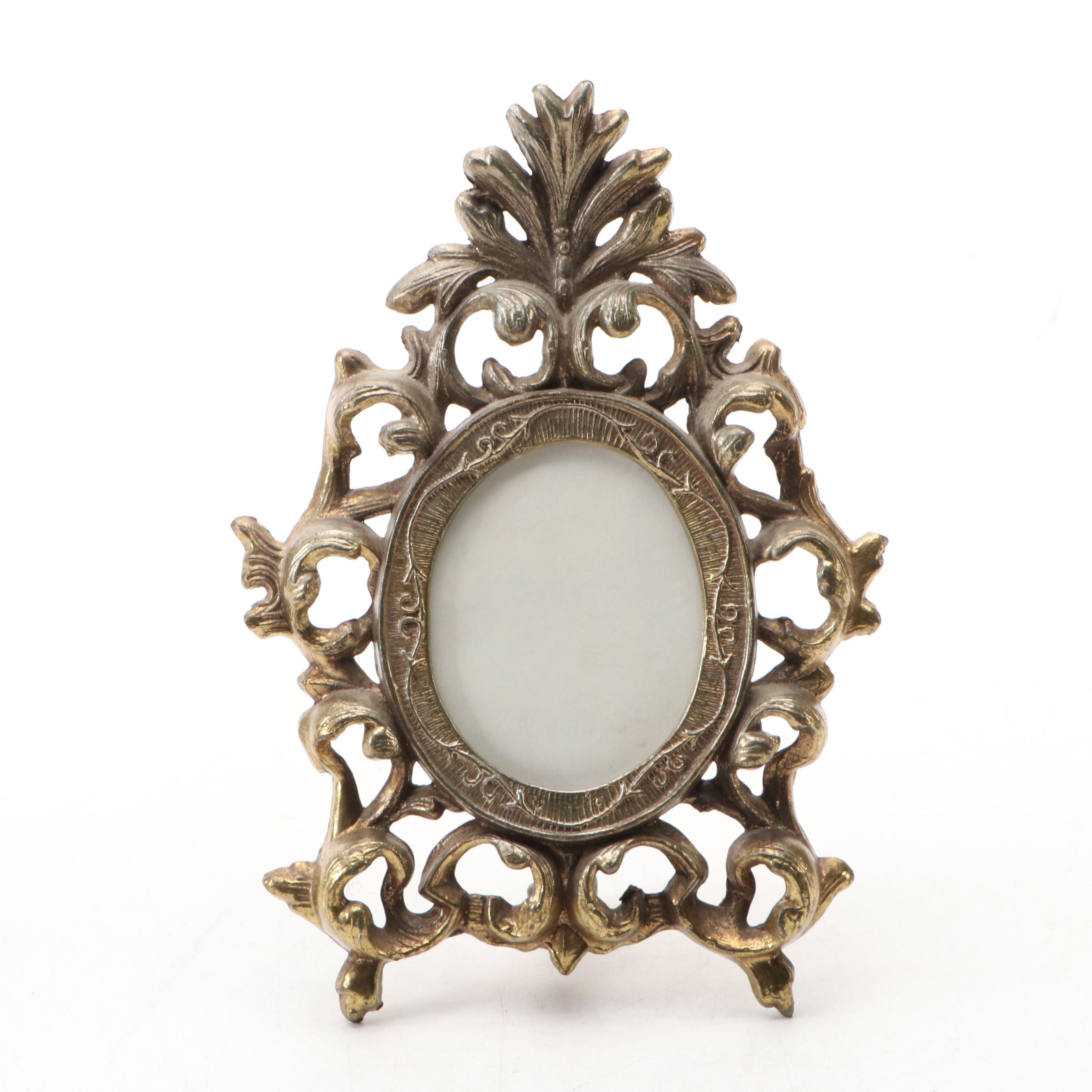 Victorian Style Gilt Metal with Other Silver Plate Genre Scene Picture Frames