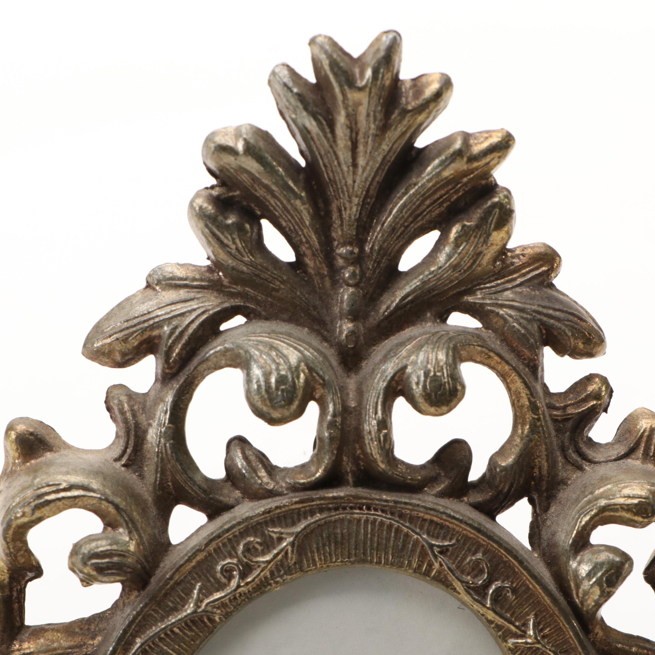 Victorian Style Gilt Metal with Other Silver Plate Genre Scene Picture Frames