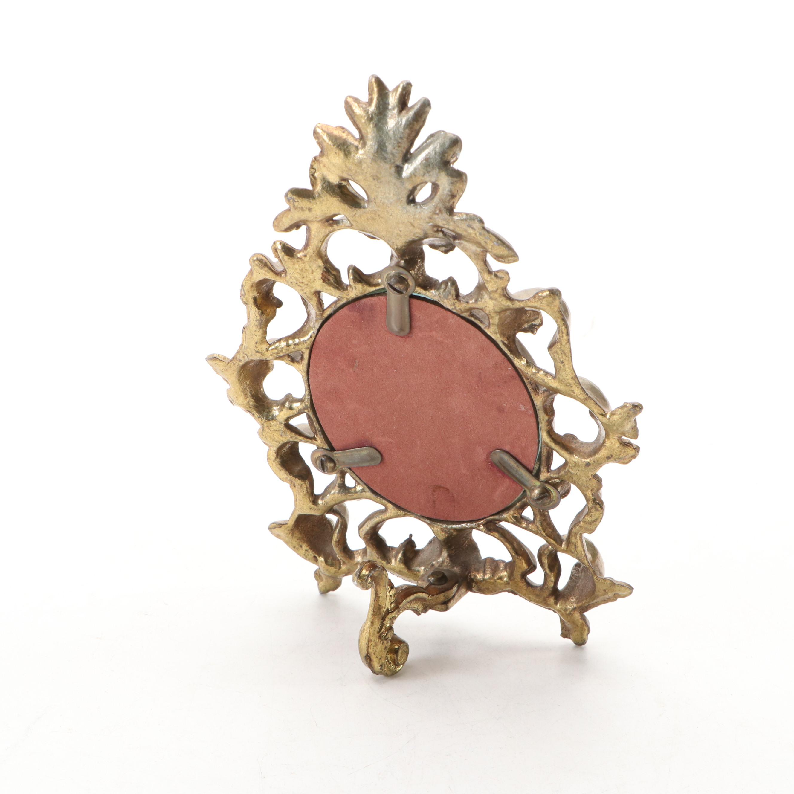 Victorian Style Gilt Metal with Other Silver Plate Genre Scene Picture Frames