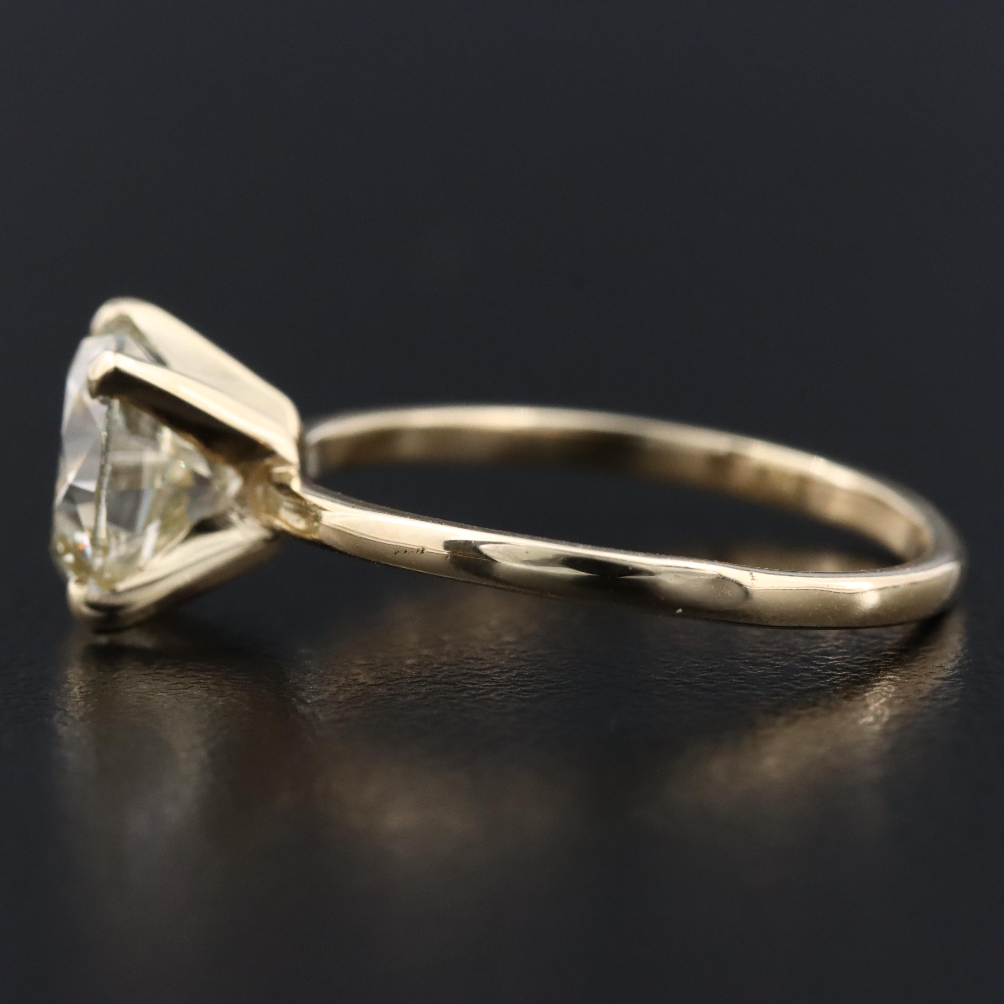 14K 2.01 CT Diamond Solitaire Ring with IGI Jewelry Report