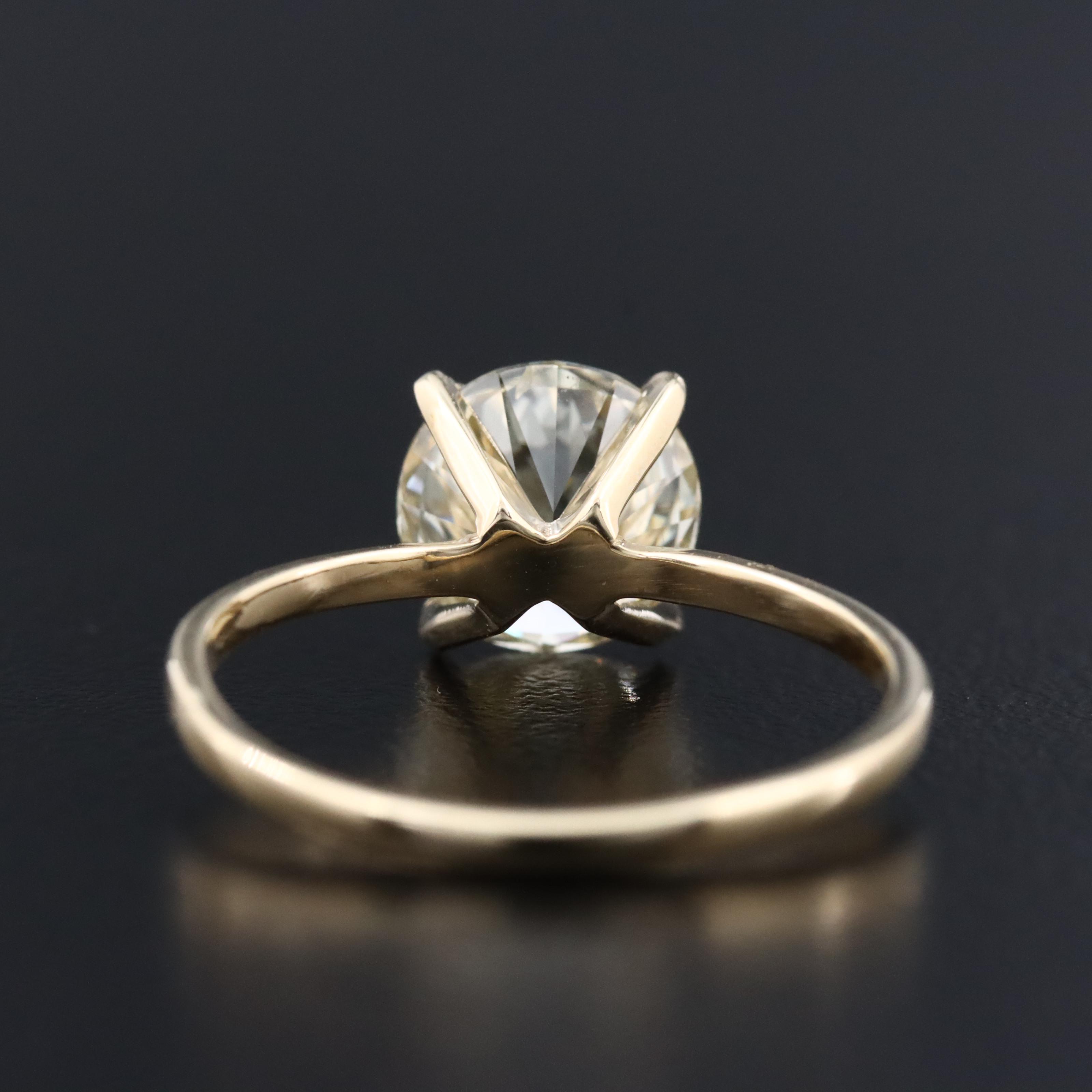 14K 2.01 CT Diamond Solitaire Ring with IGI Jewelry Report