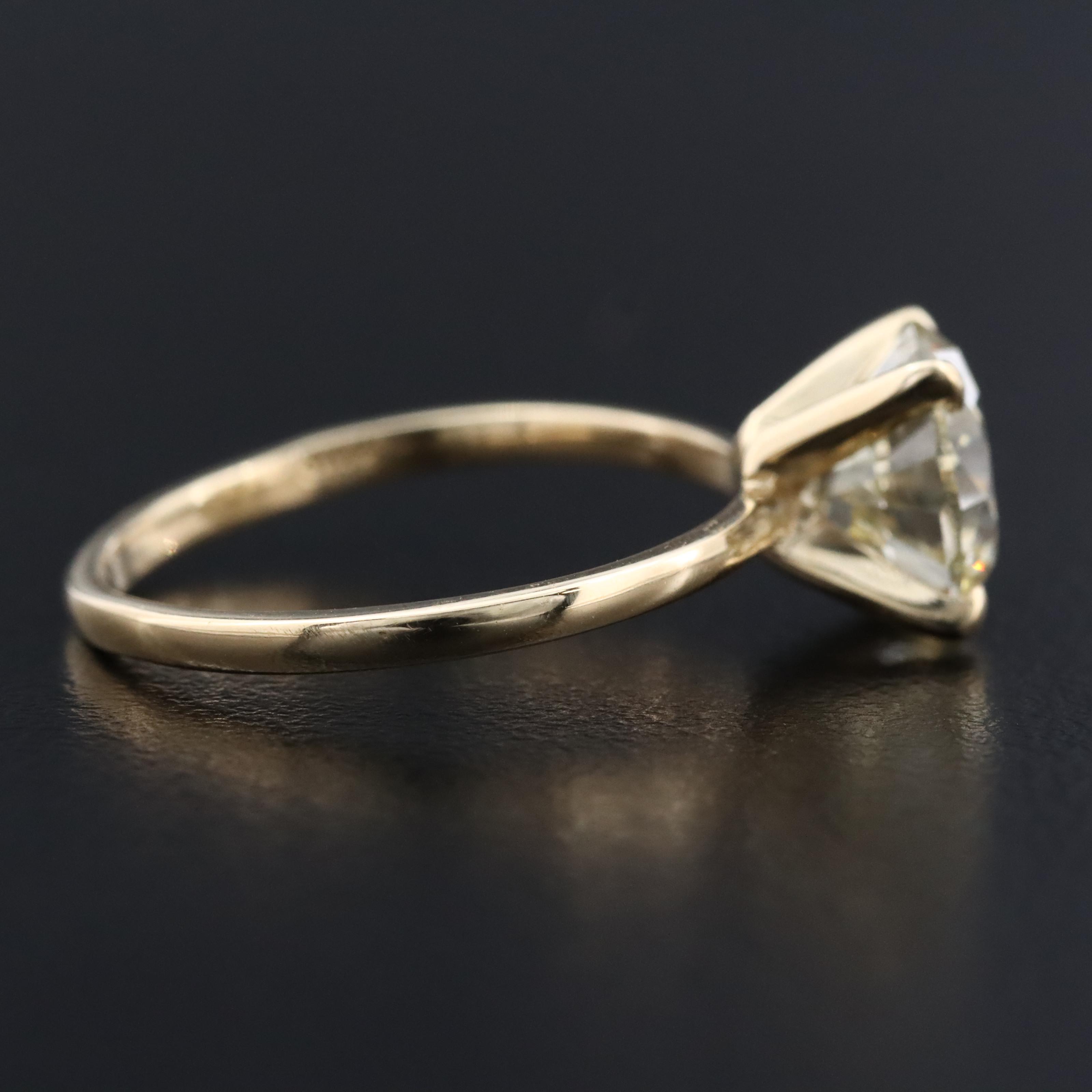 14K 2.01 CT Diamond Solitaire Ring with IGI Jewelry Report