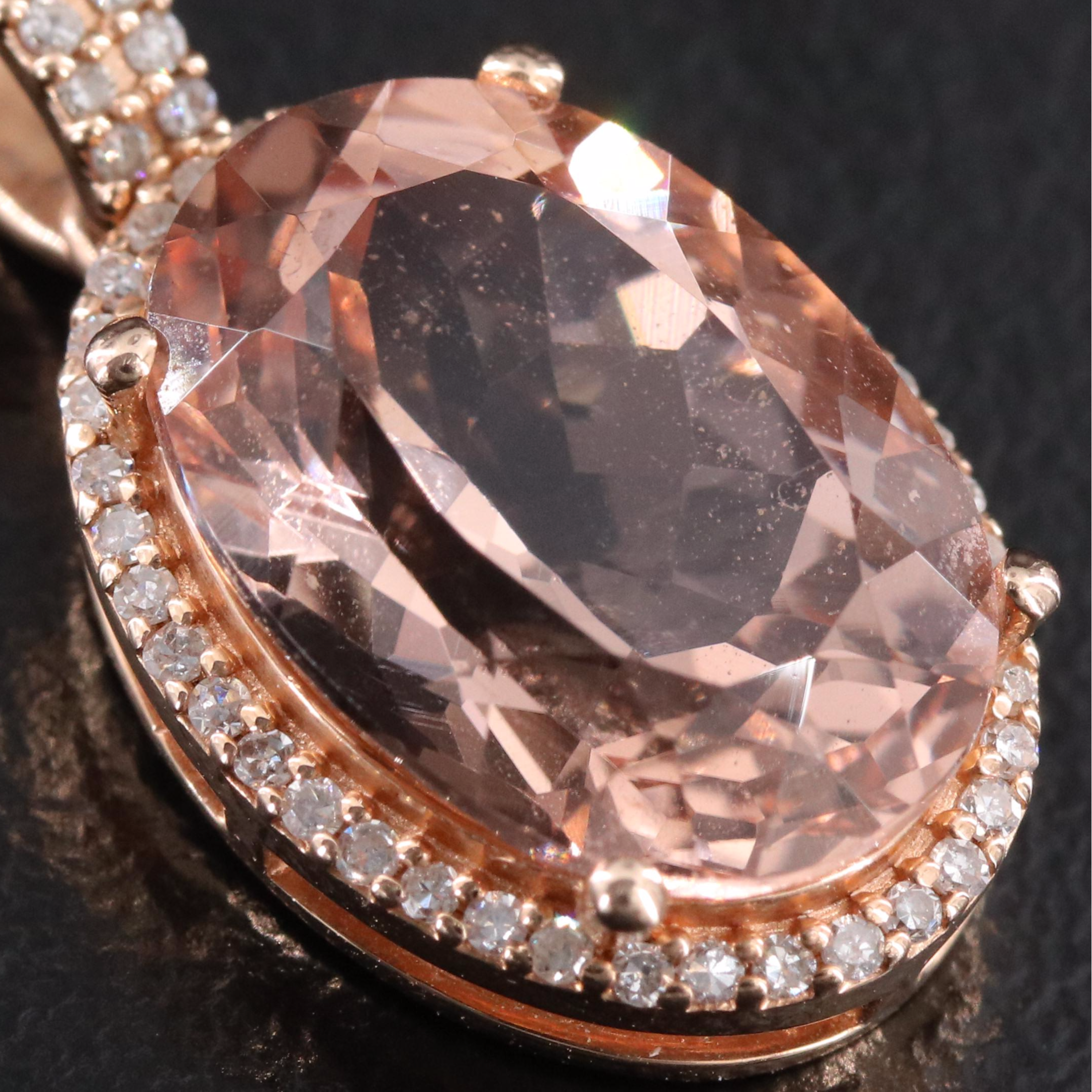 EFFY 14K Morganite and Diamond Rose Gold Pendant