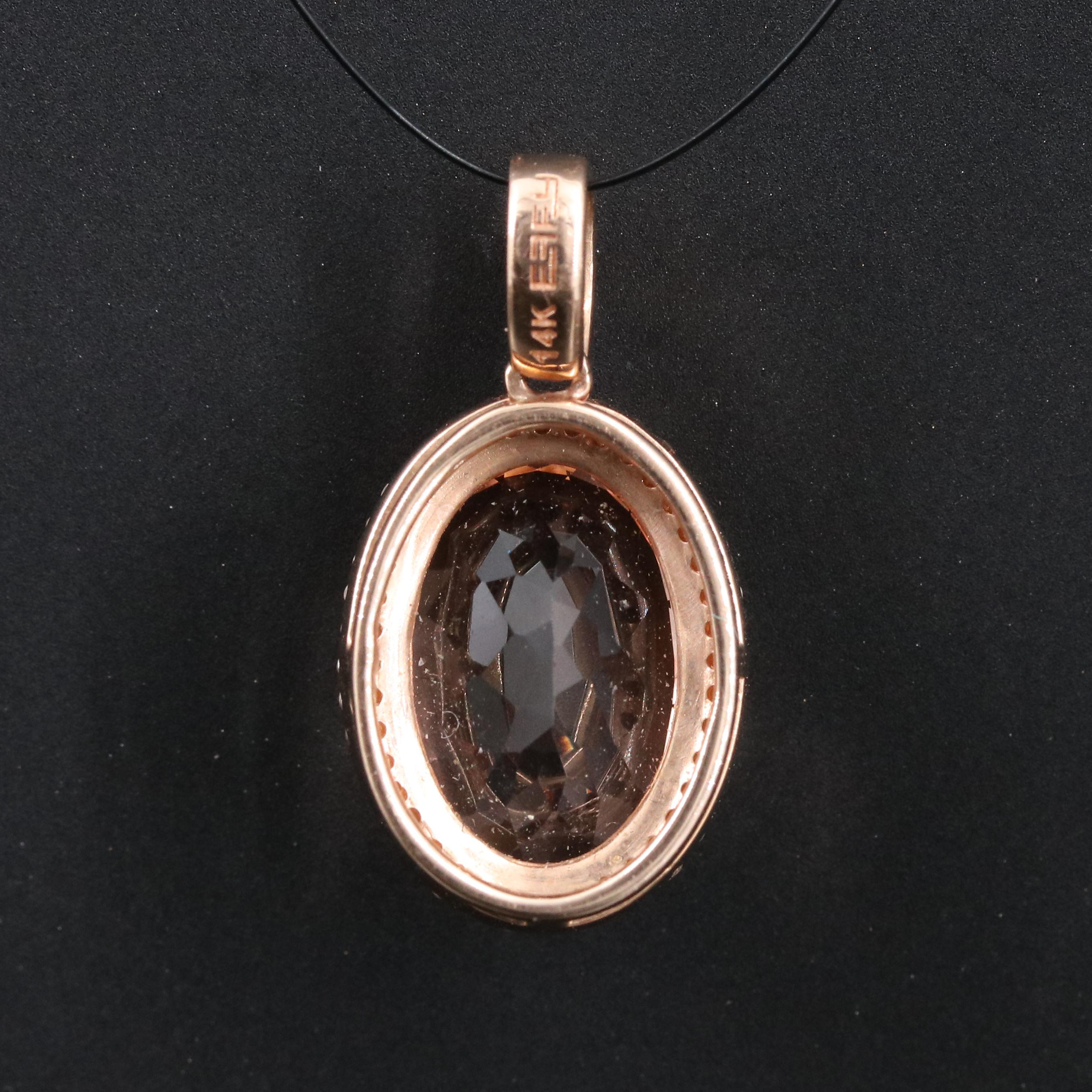 EFFY 14K Morganite and Diamond Rose Gold Pendant