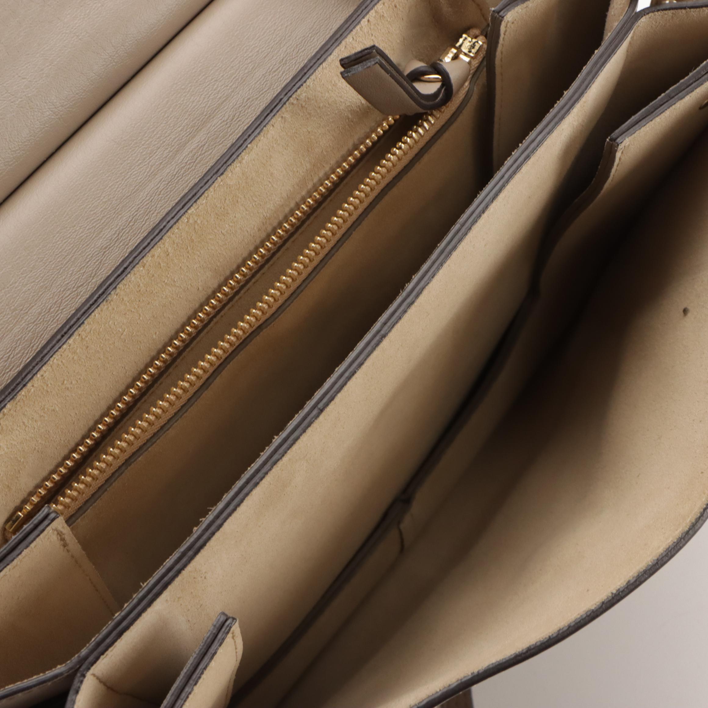 Chloé Medium Faye Shoulder Bag in Motty Grey Calfskin Leather and Suede