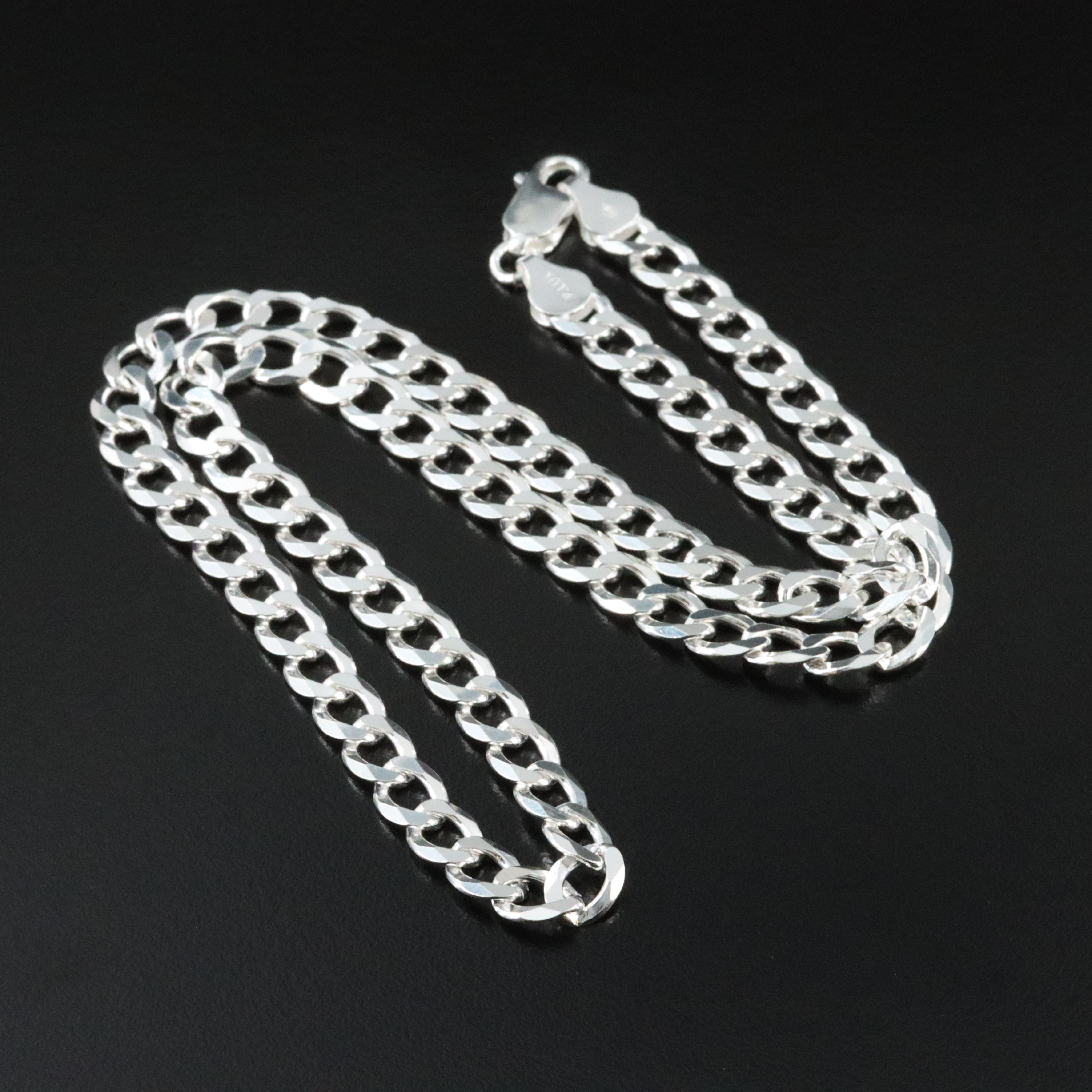 Sterling Curb Chain Necklace