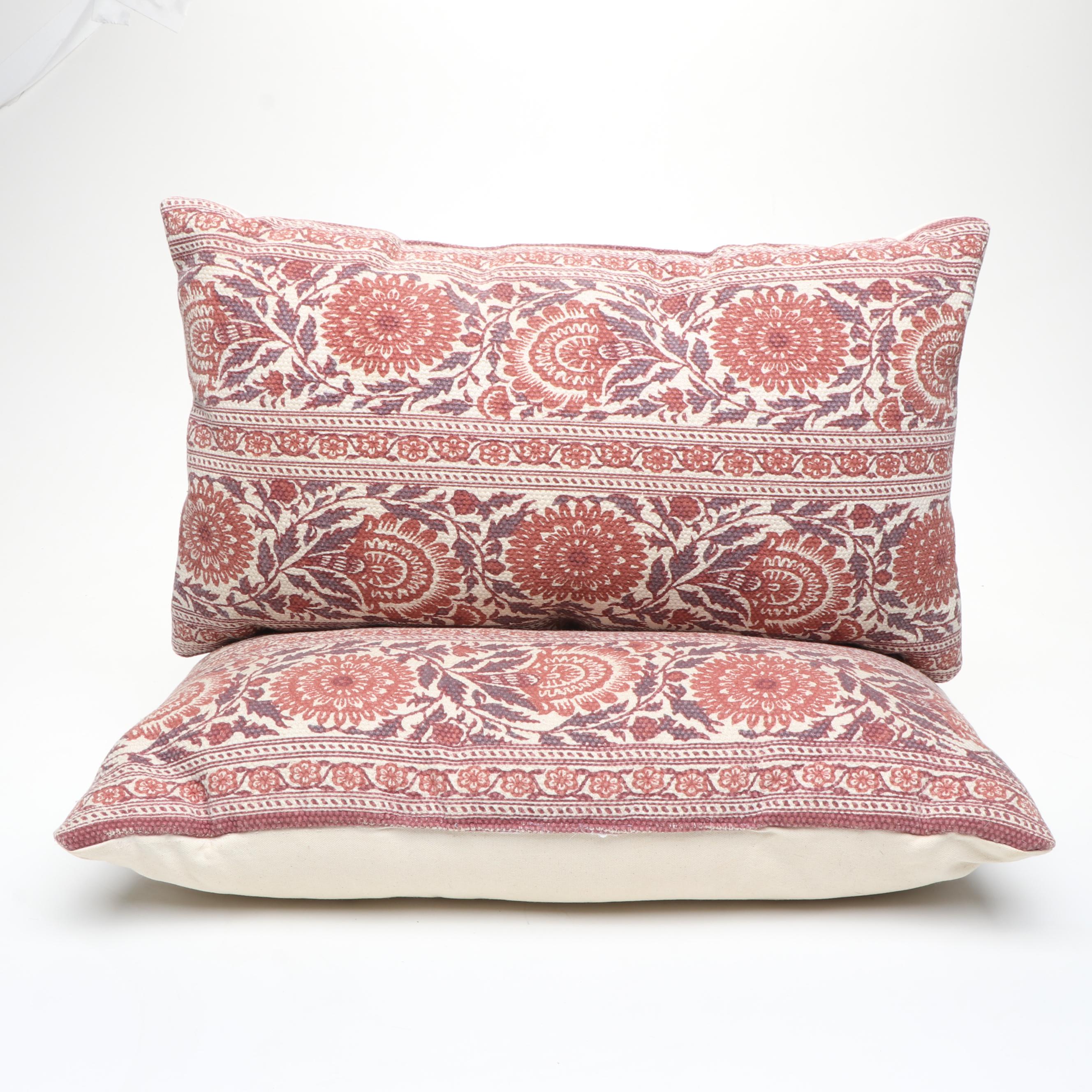 Elm & Iron "Oakley" Throw Pillow with Other Red Floral Accent Pillows