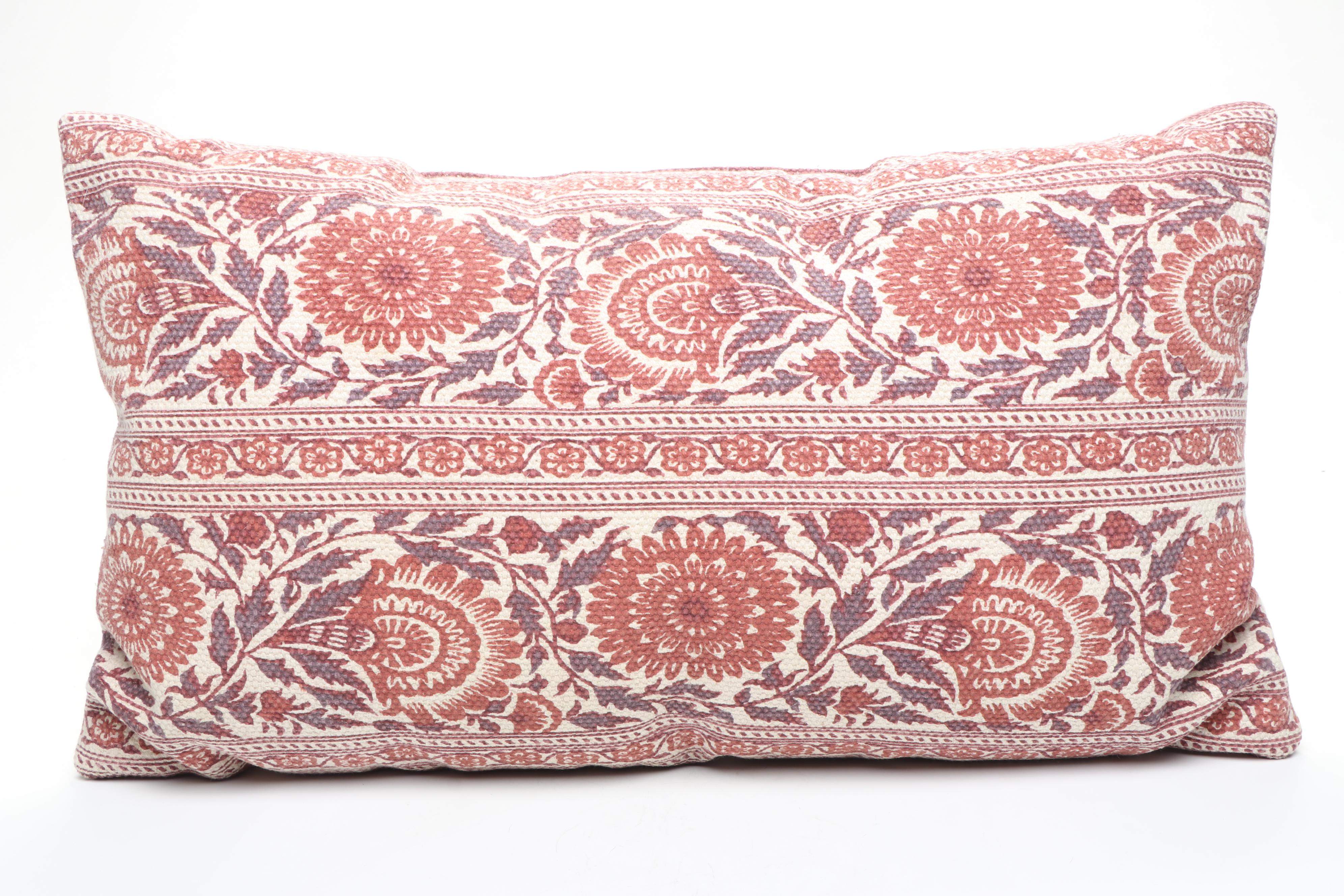 Elm & Iron "Oakley" Throw Pillow with Other Red Floral Accent Pillows