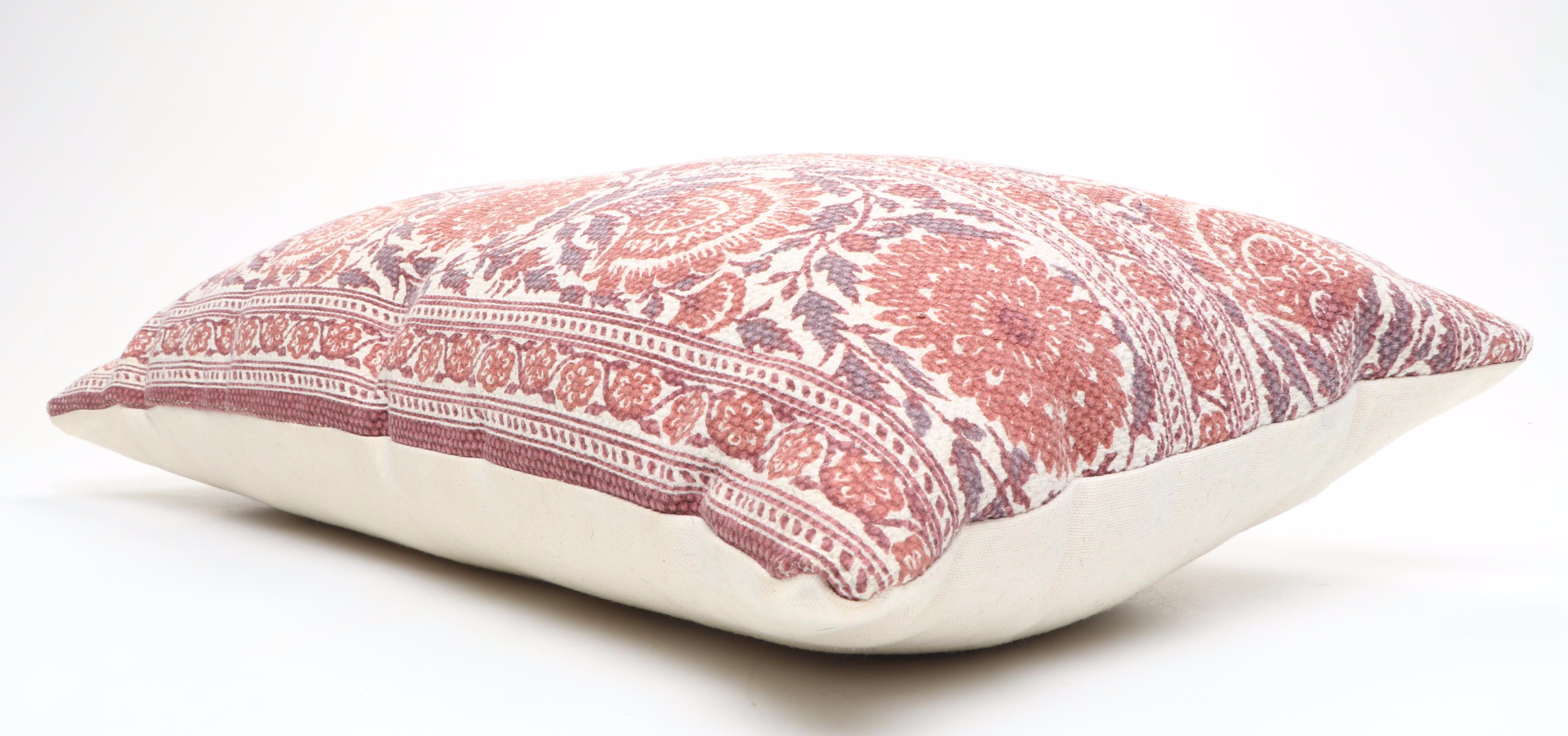 Elm & Iron "Oakley" Throw Pillow with Other Red Floral Accent Pillows