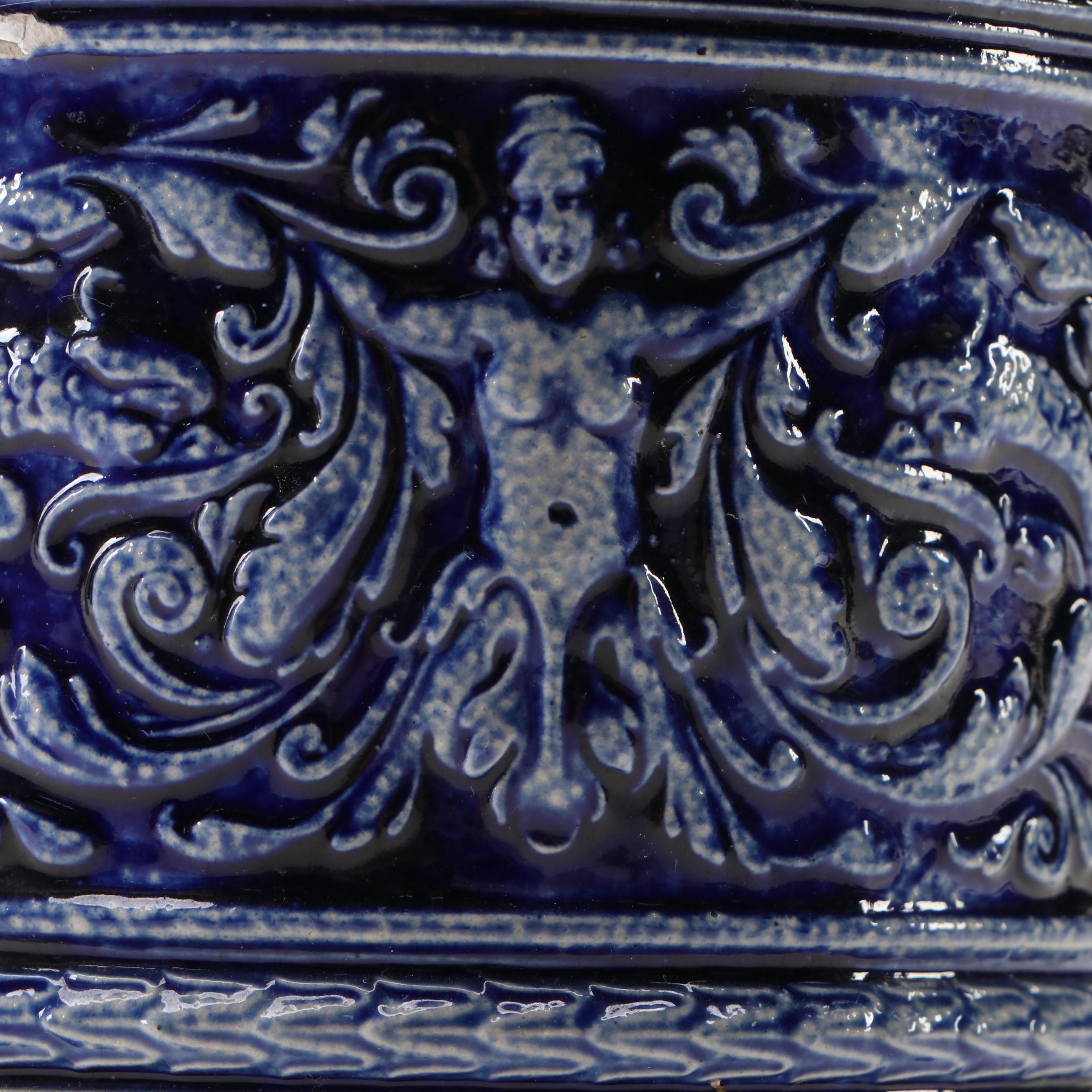 Gerz Westerwald Style Blue Glazed Stoneware Vase, 20th Century