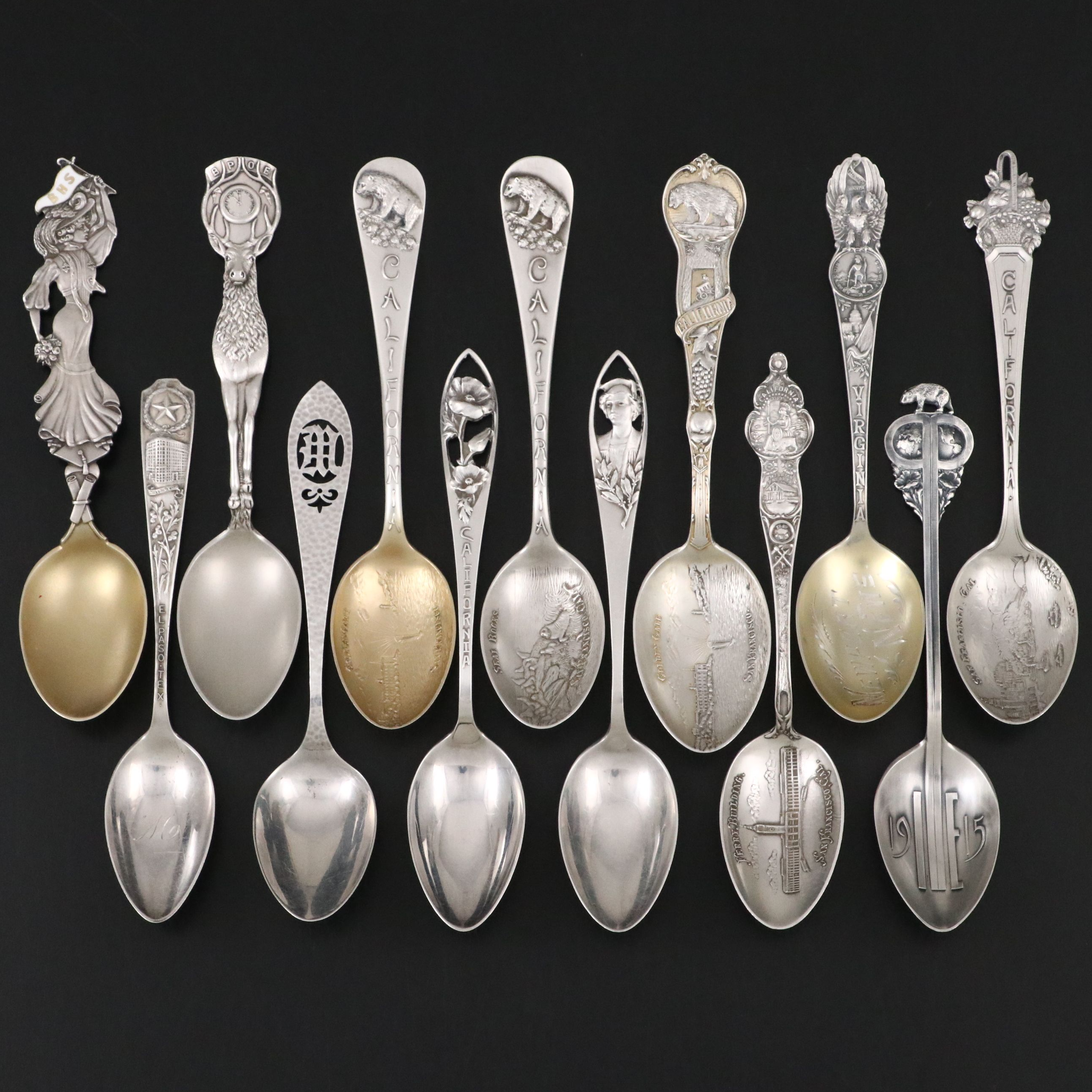 Manchester Silver Co. and Other Novelty Sterling Silver Teaspoons