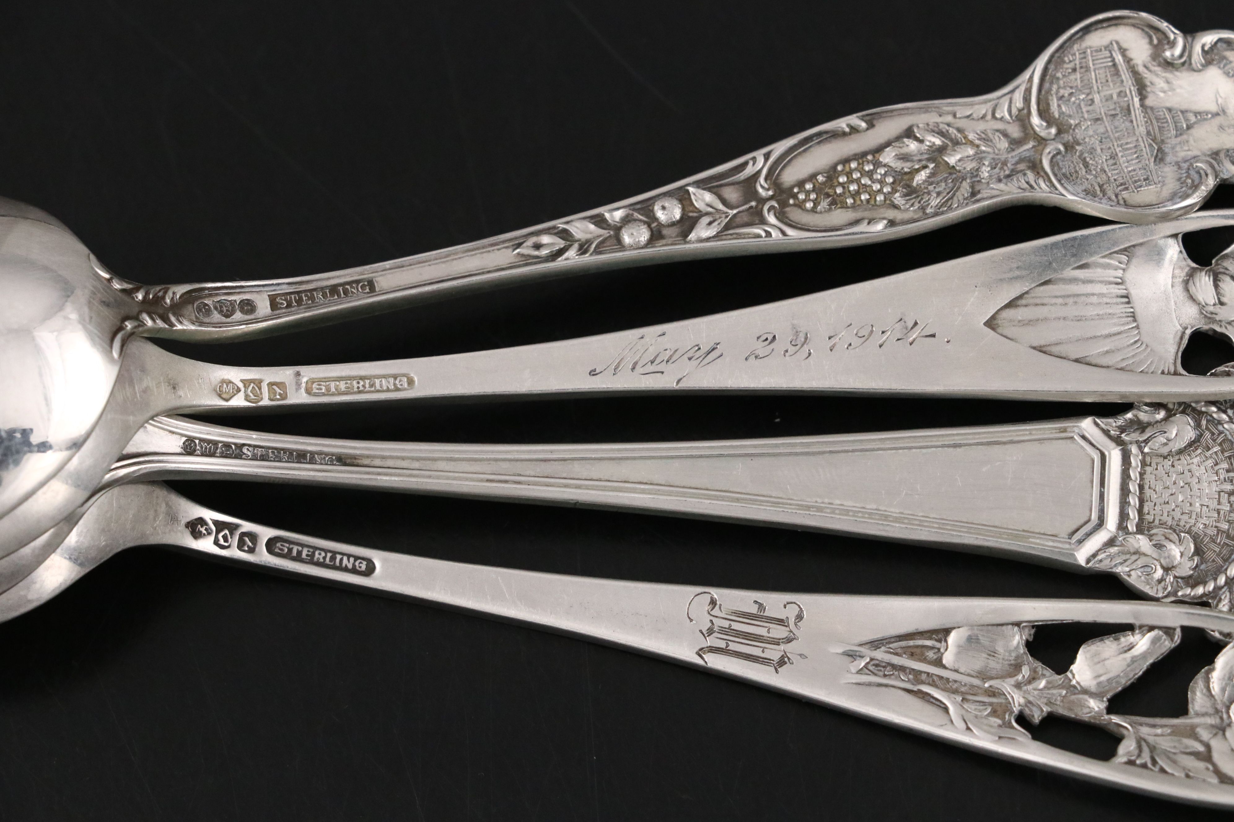 Manchester Silver Co. and Other Novelty Sterling Silver Teaspoons