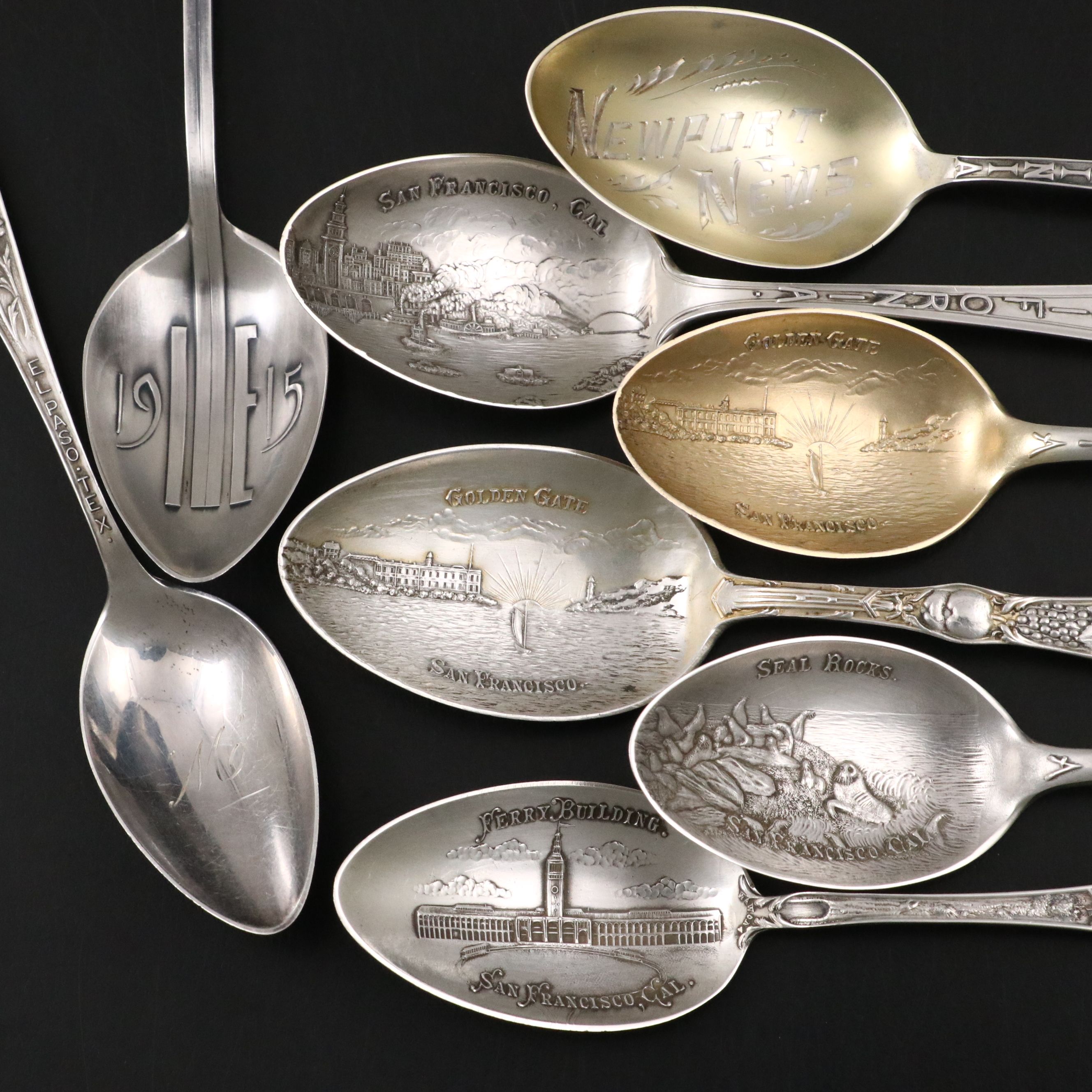 Manchester Silver Co. and Other Novelty Sterling Silver Teaspoons