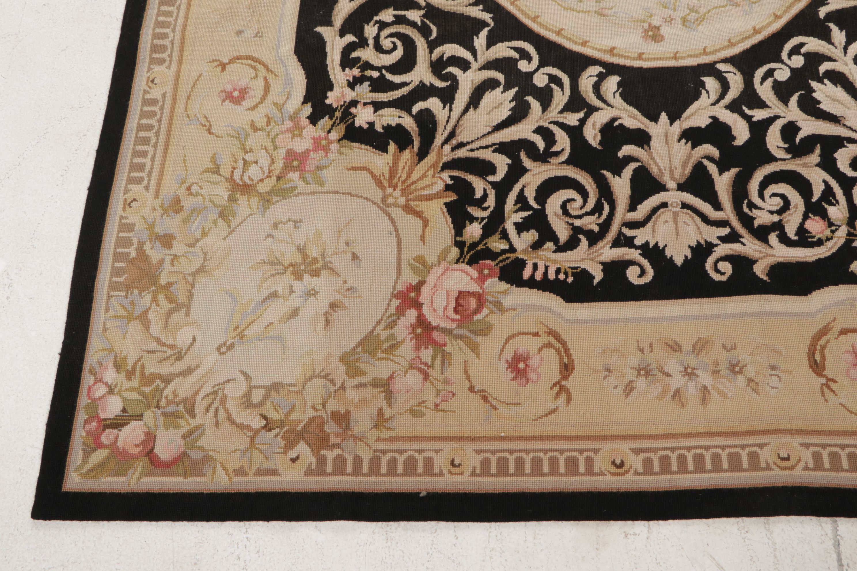 5'9 x 8'8 Handmade Sino-French Aubusson Needlepoint Area Rug