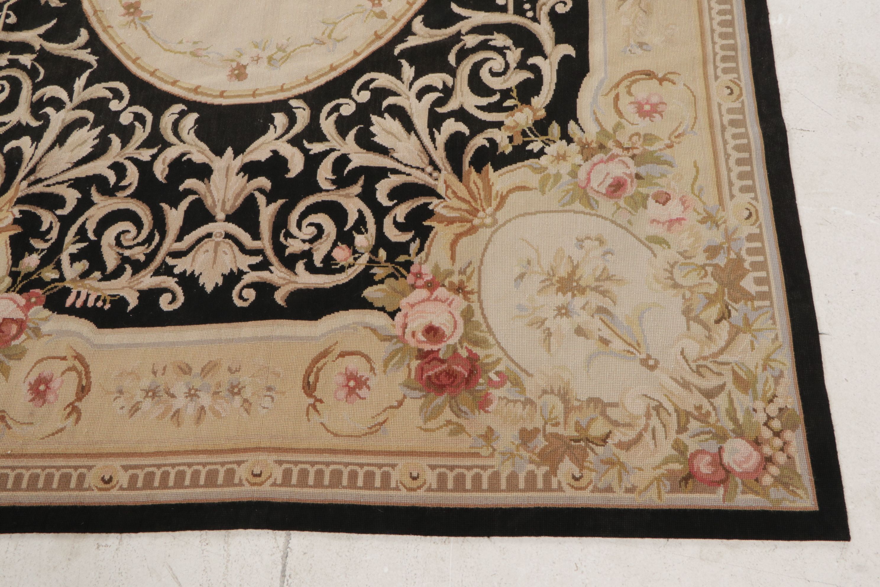 5'9 x 8'8 Handmade Sino-French Aubusson Needlepoint Area Rug