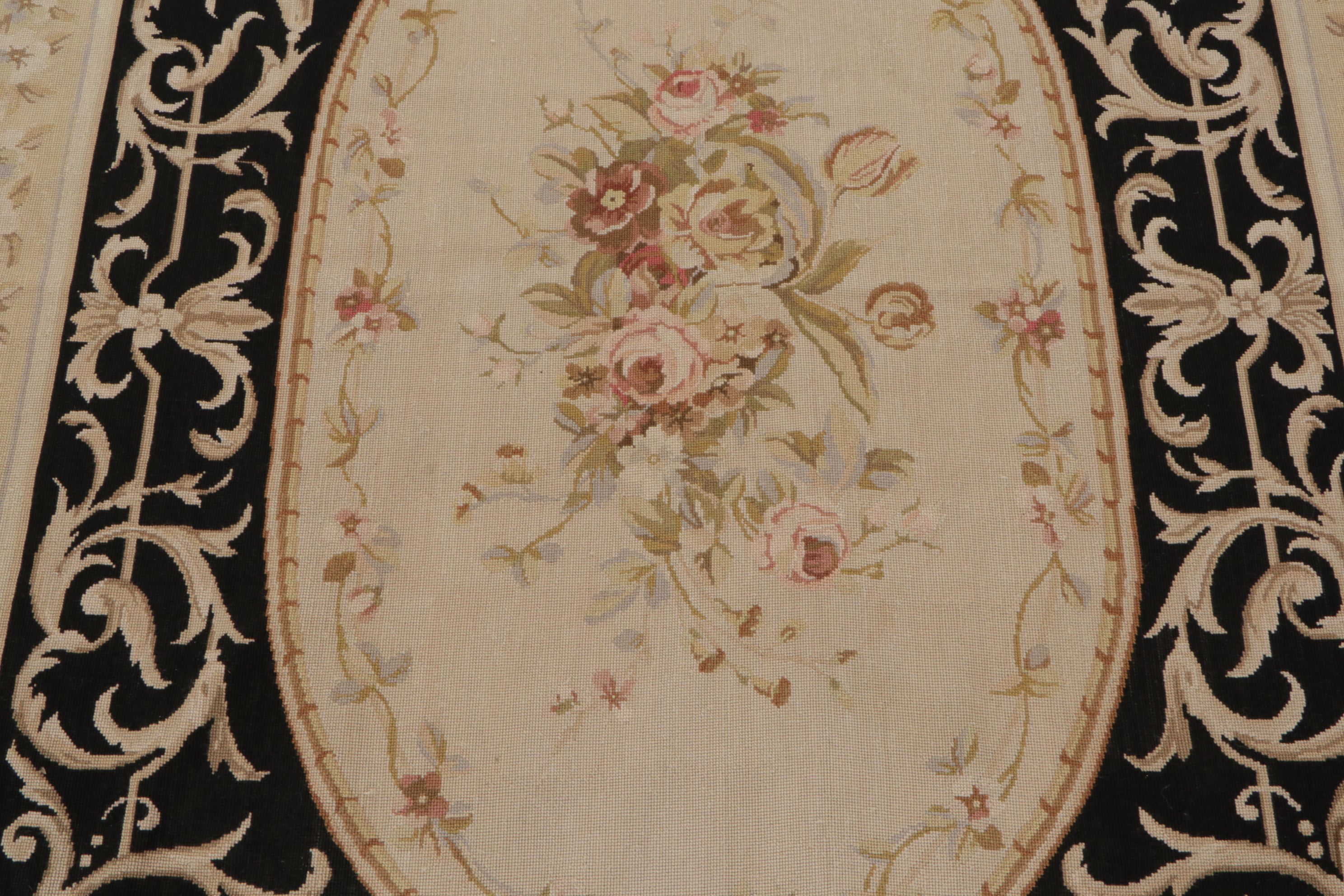 5'9 x 8'8 Handmade Sino-French Aubusson Needlepoint Area Rug