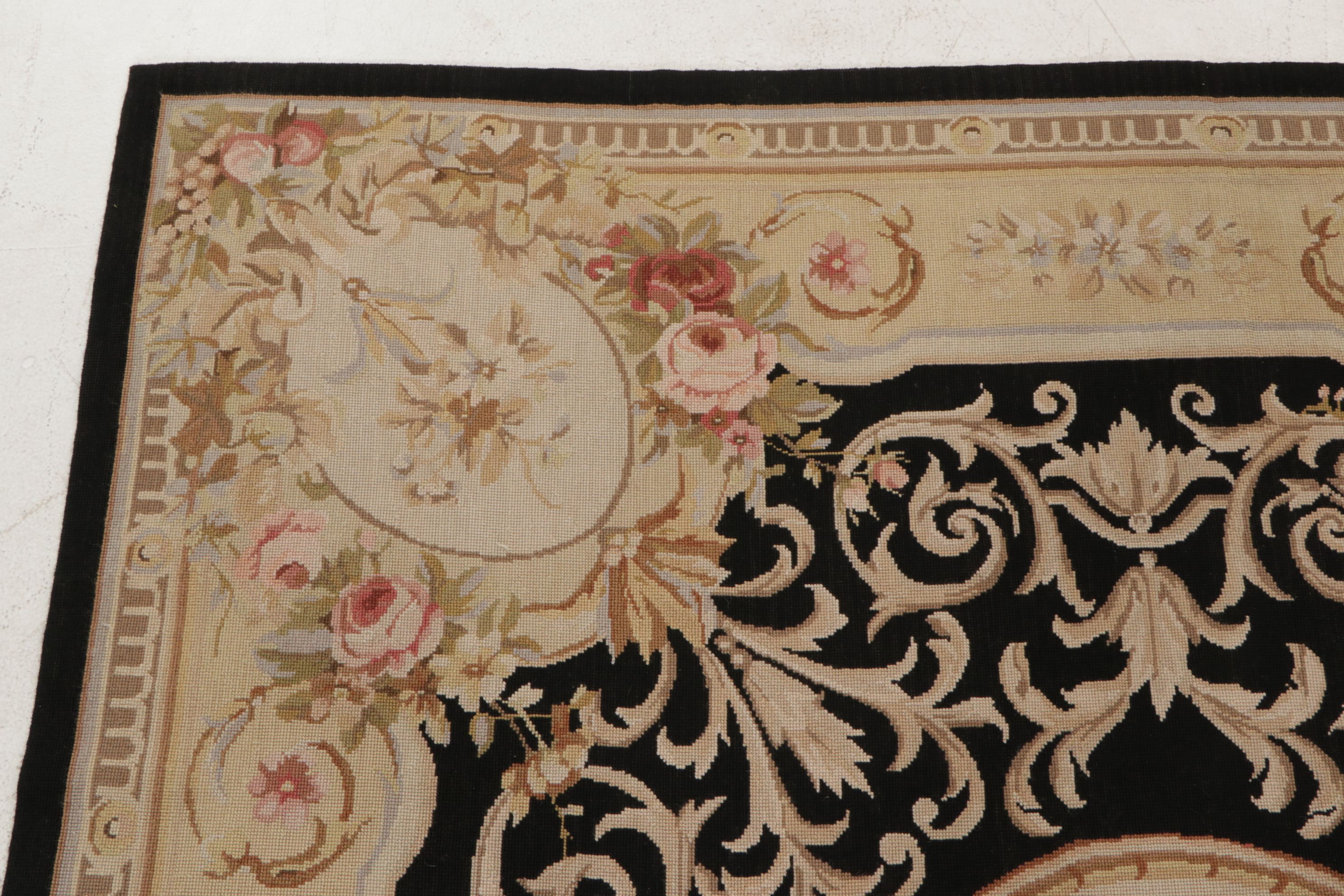 5'9 x 8'8 Handmade Sino-French Aubusson Needlepoint Area Rug