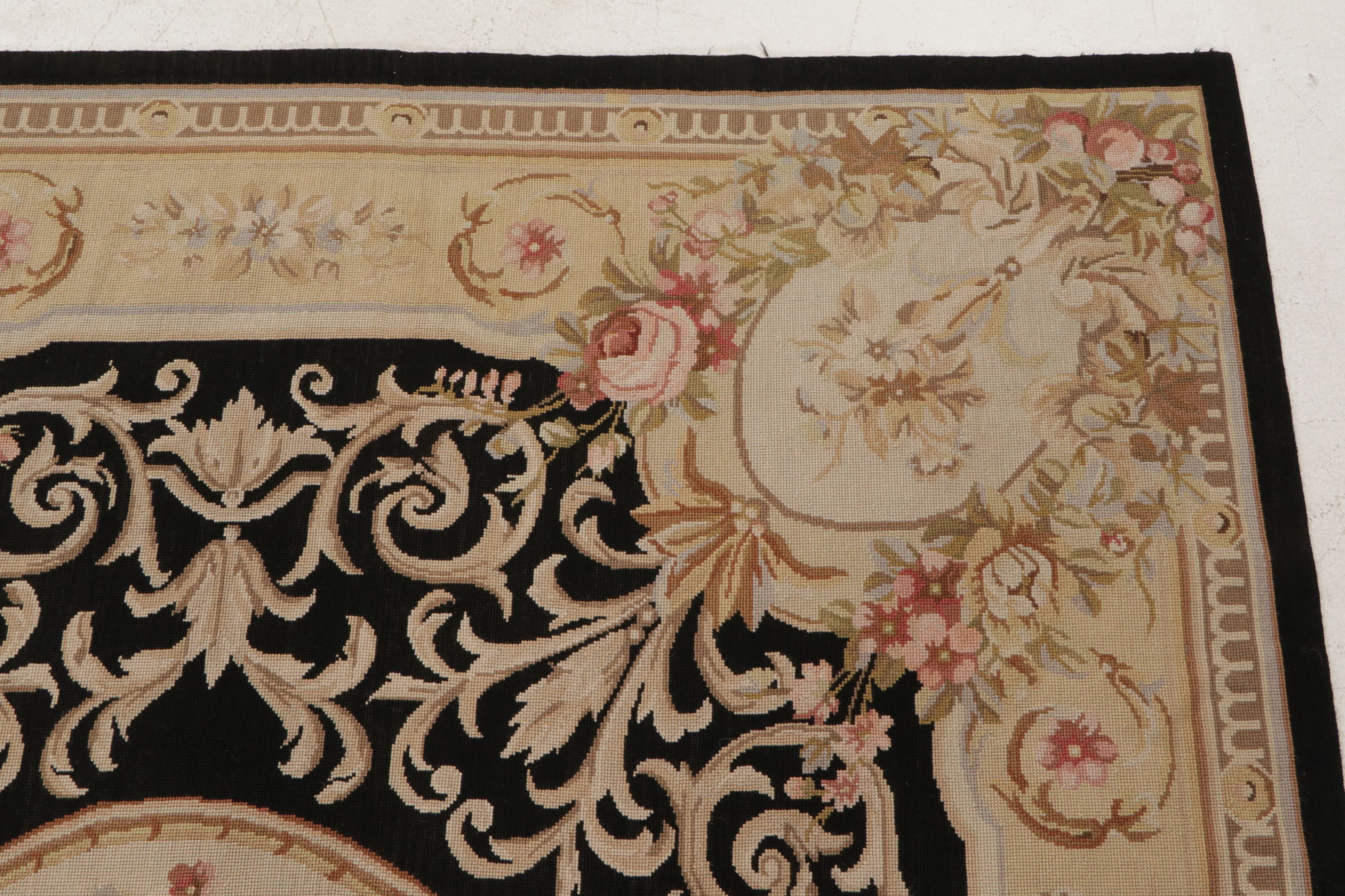 5'9 x 8'8 Handmade Sino-French Aubusson Needlepoint Area Rug