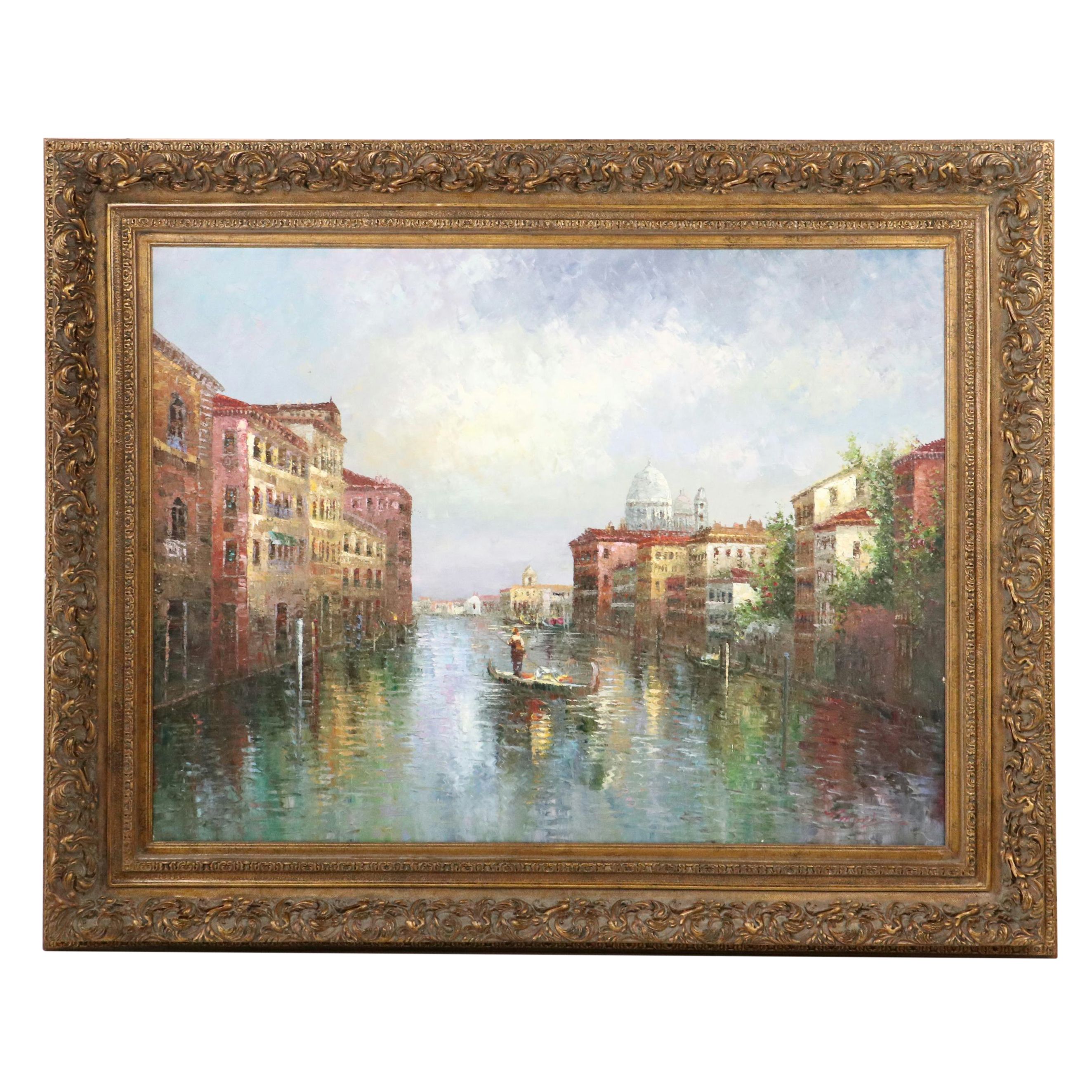 Acrylic Painting of Venetian Canal Scene