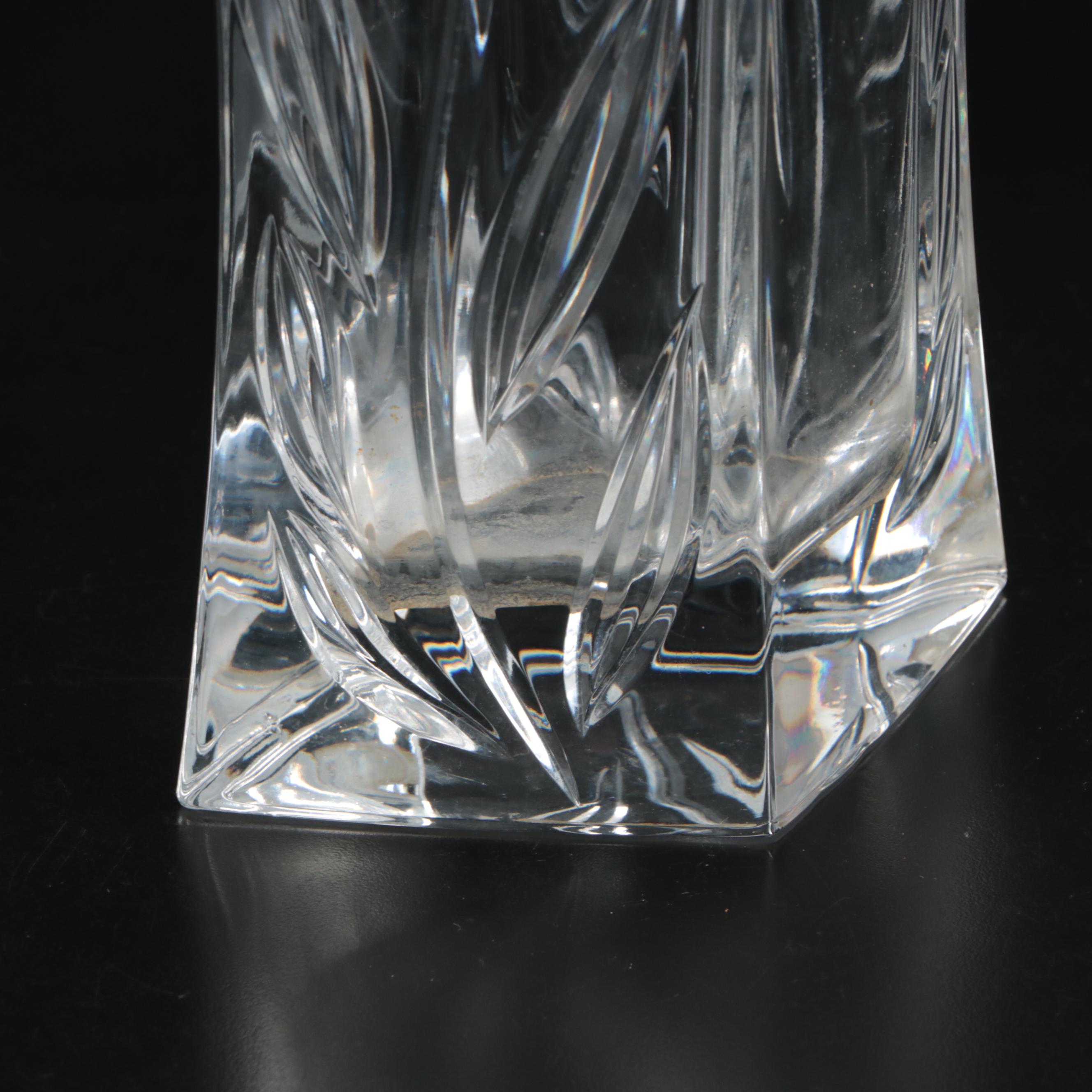 Contemporary Cut Glass Vase