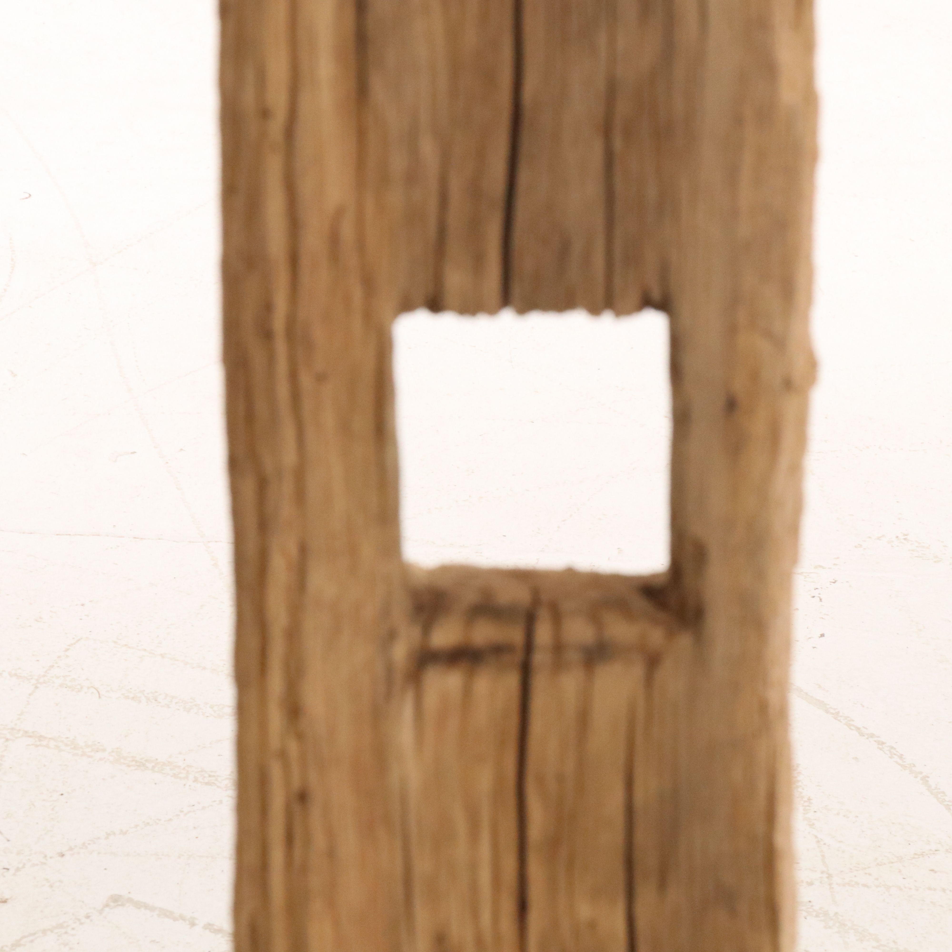 Reclaimed Wood Beam on Metal Stand