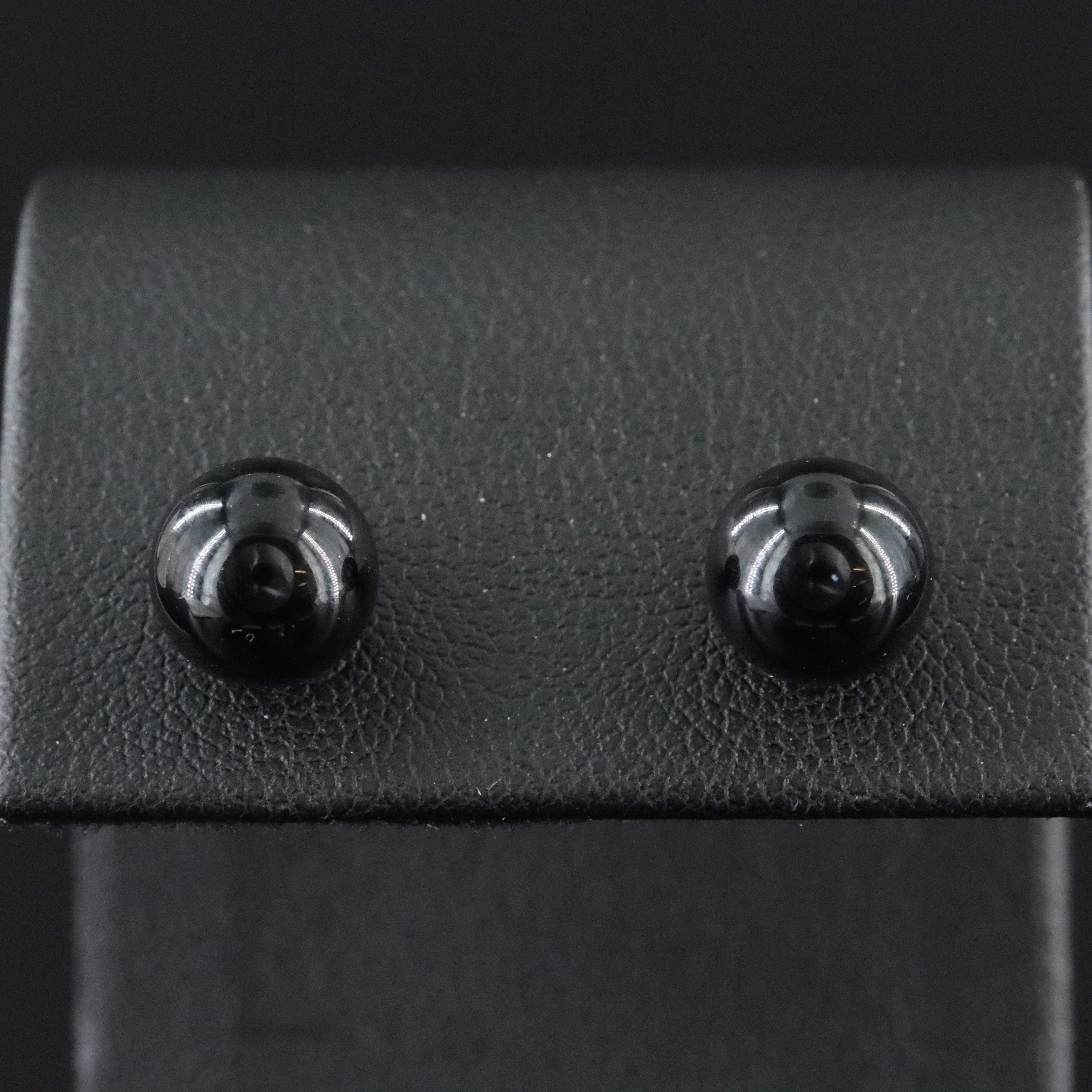 10K Black Onyx Stud Earrings