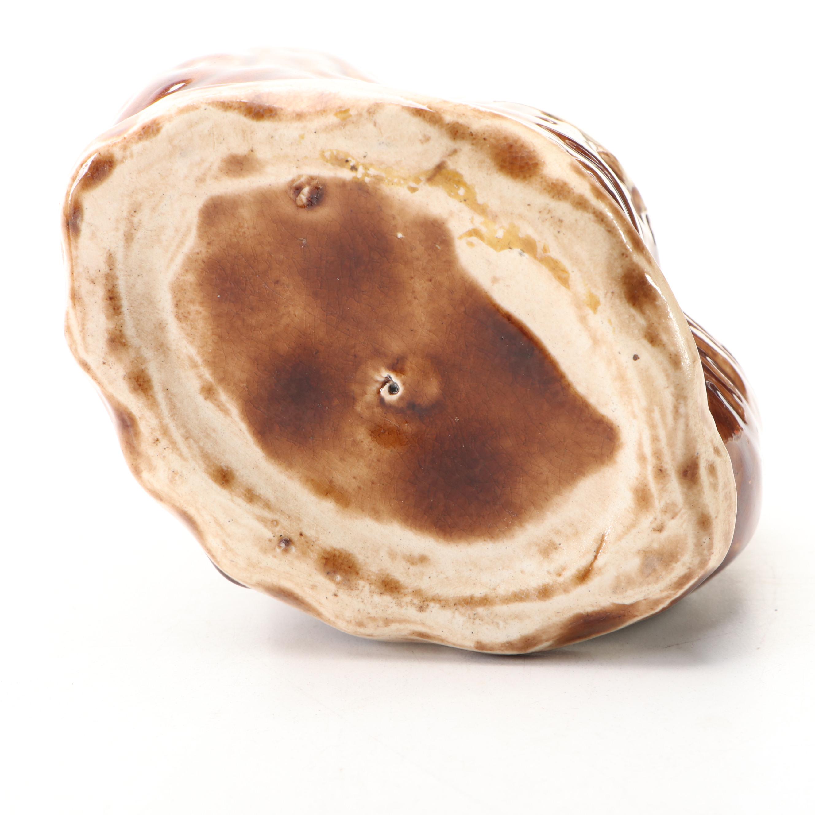 English Treacle Glazed Dog Head Coin Bank with Other Lady Bank, 19th Century