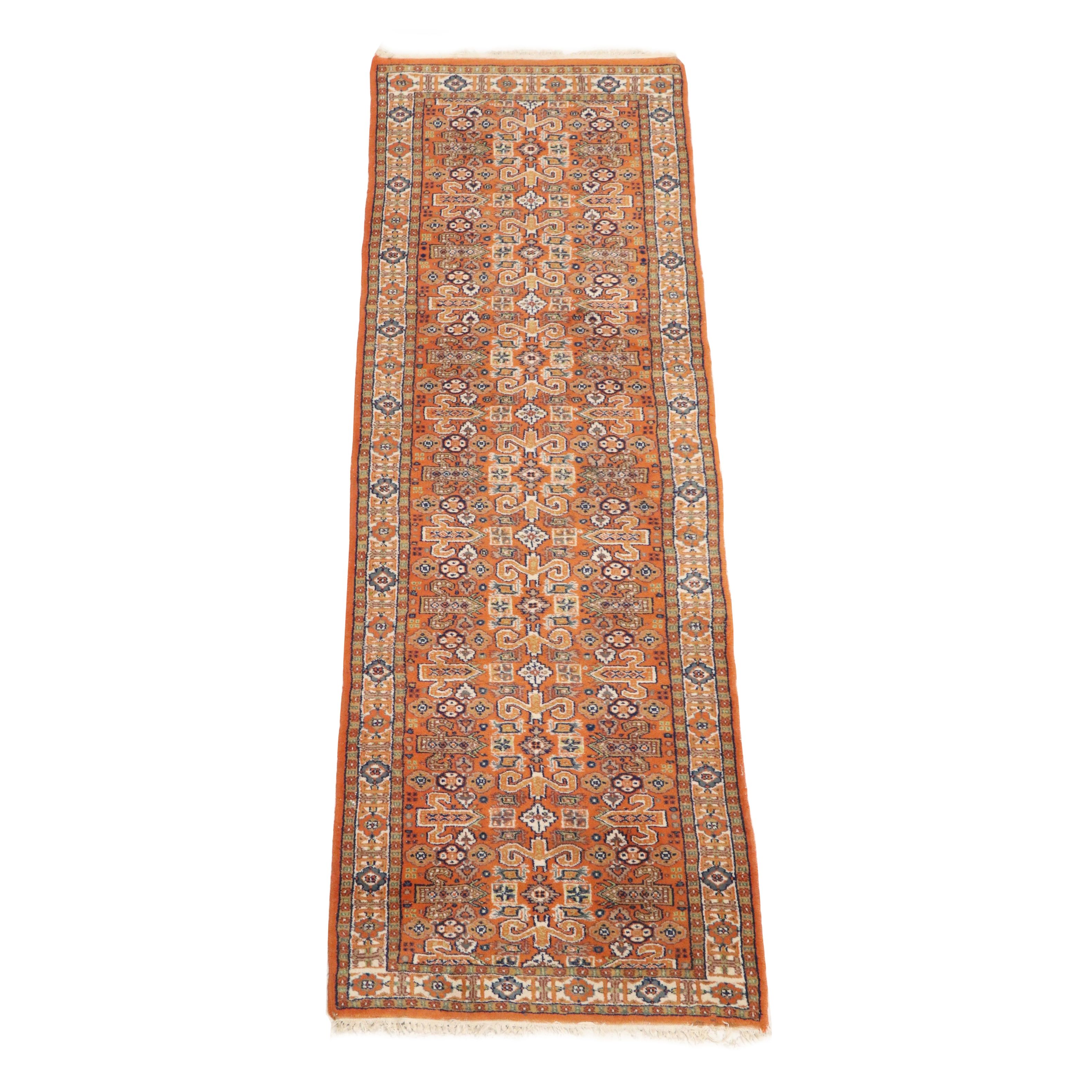 2'8 x 8'6 Hand-Knotted Caucasian Azerbaijan Perpedil Carpet Runner