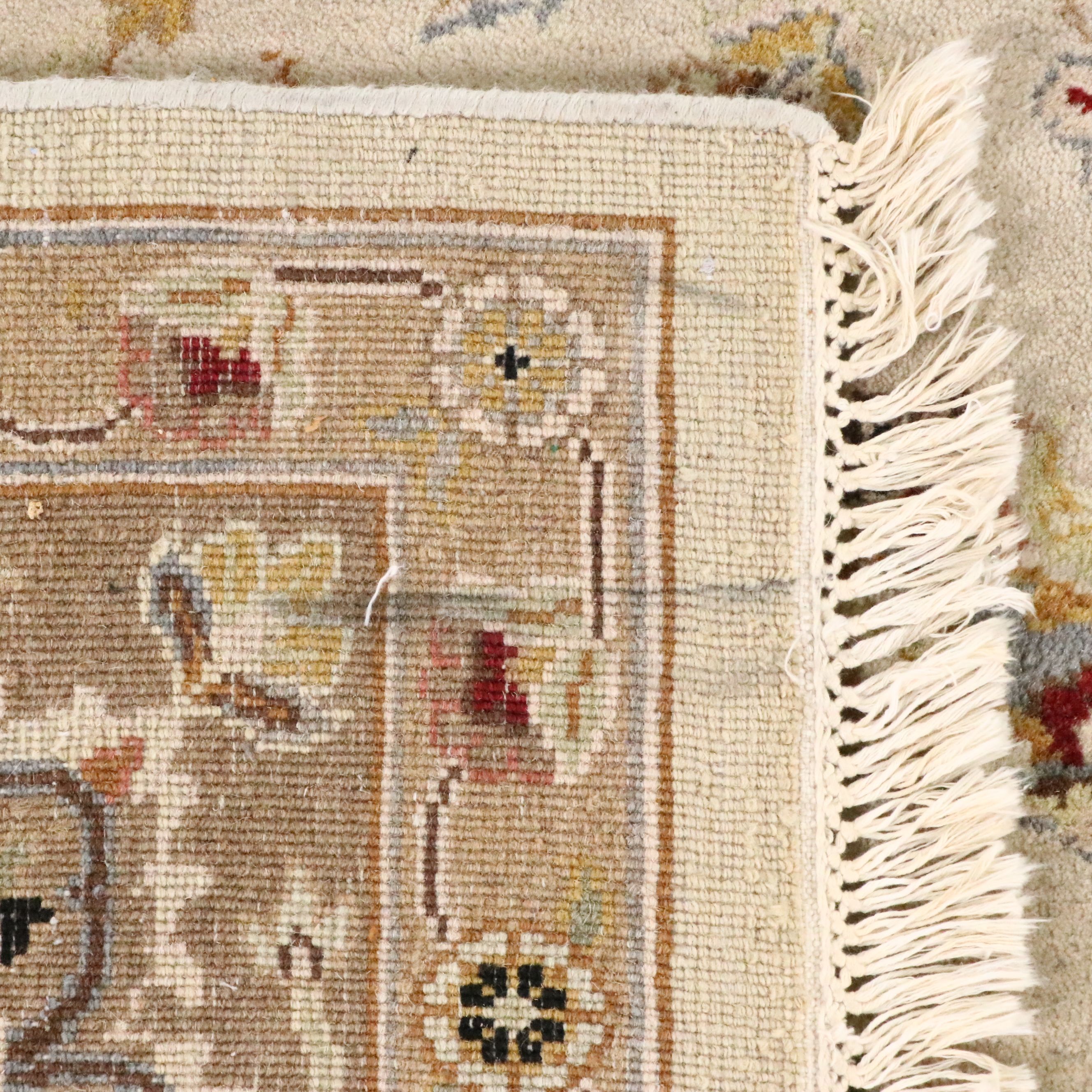 8'11 x 12'5 Hand-Knotted Indian Agra Room Sized Rug