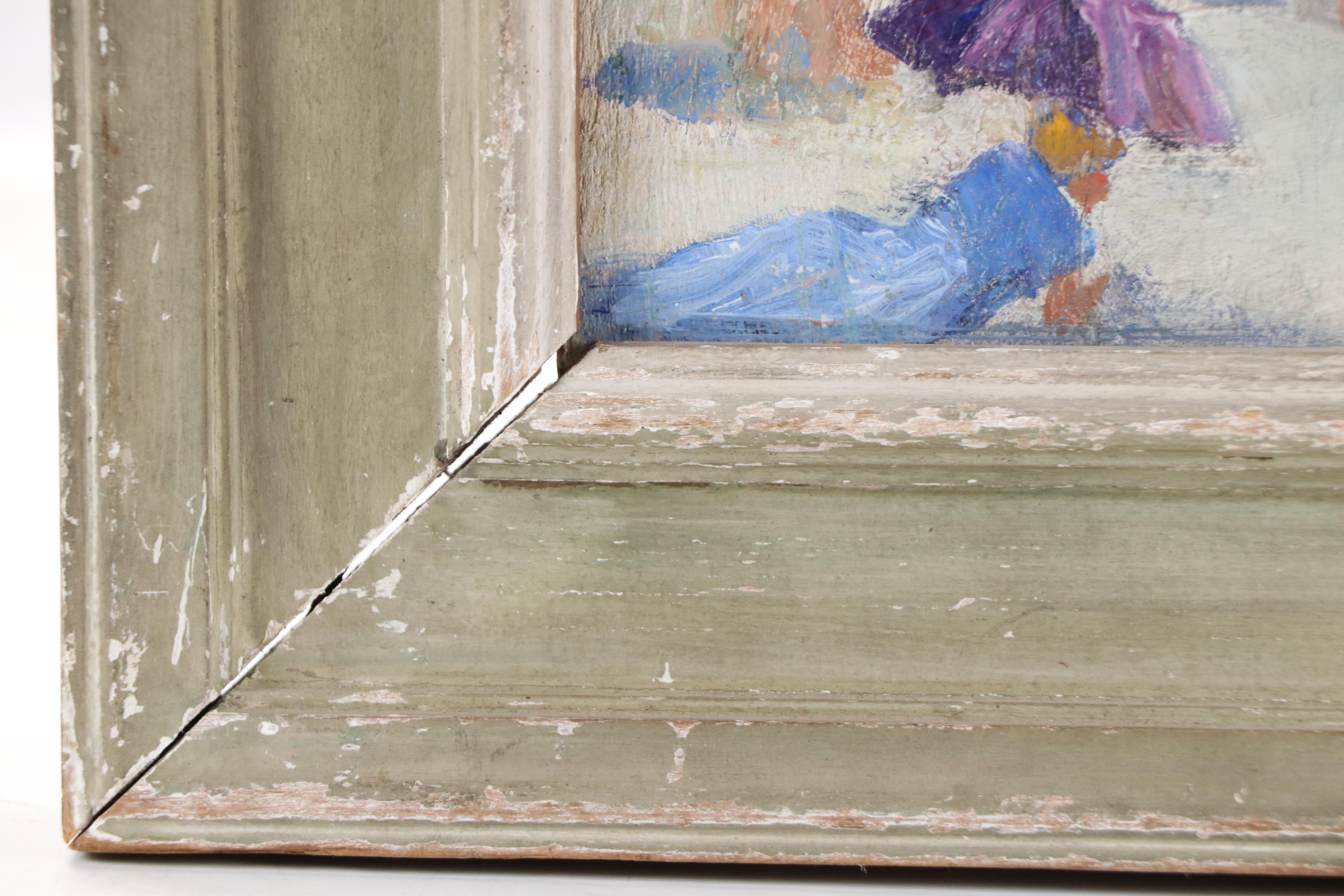 Paulette Van Roekens Post-Impressionist Beach Scene Oil Painting