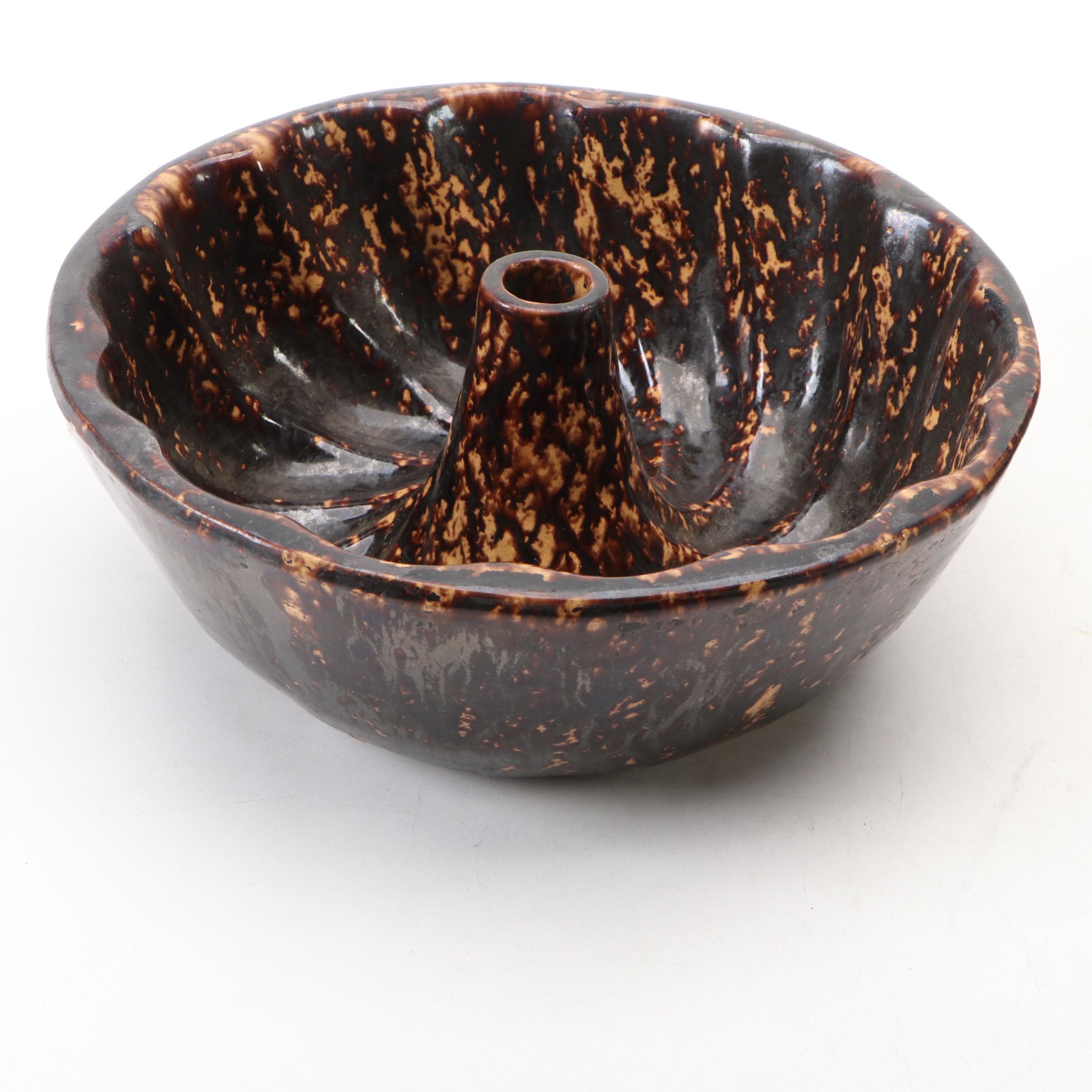 Bennington Rockingham Glazed Stoneware Bundt Cake Molds, 19th Century