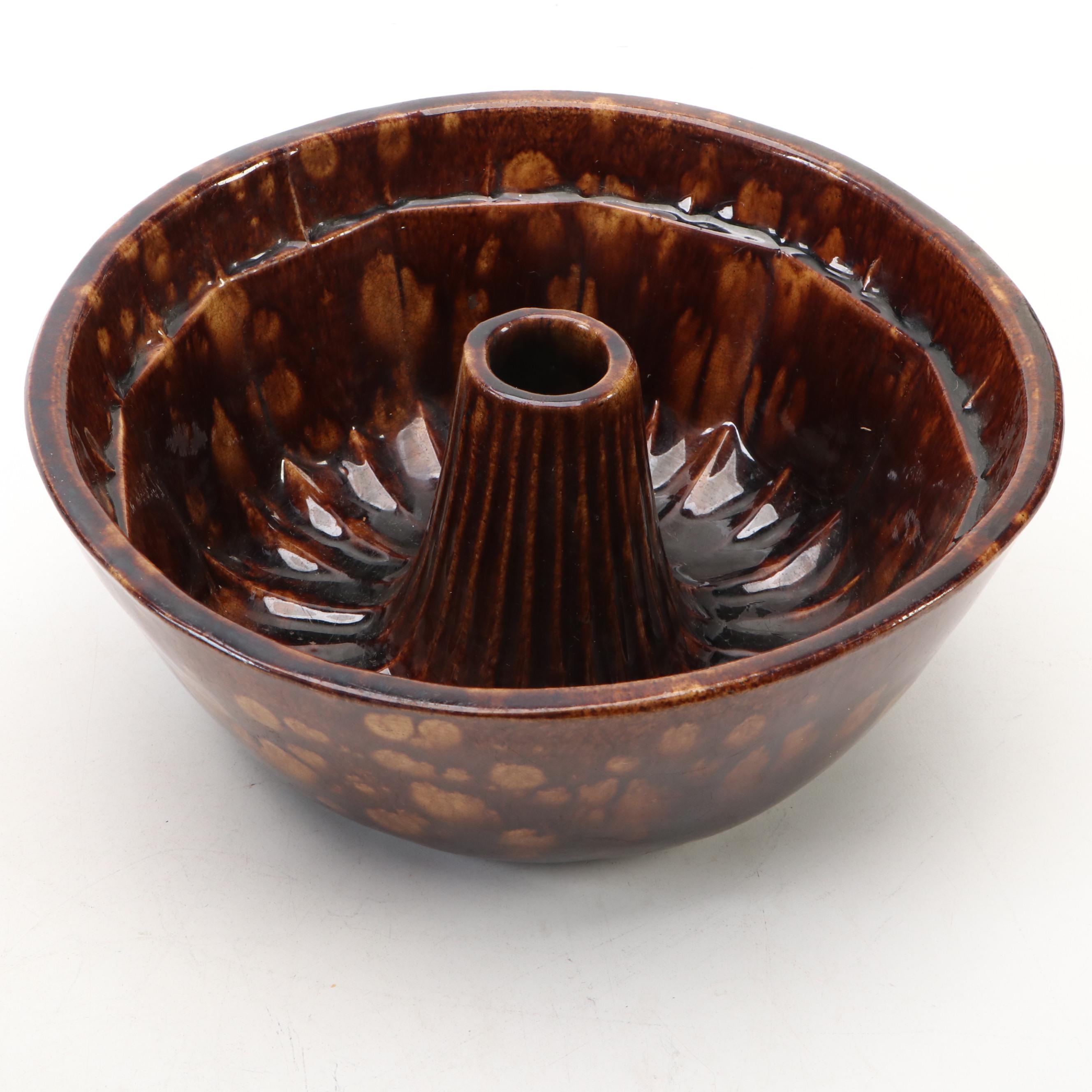 Bennington Rockingham Glazed Stoneware Bundt Cake Molds, 19th Century