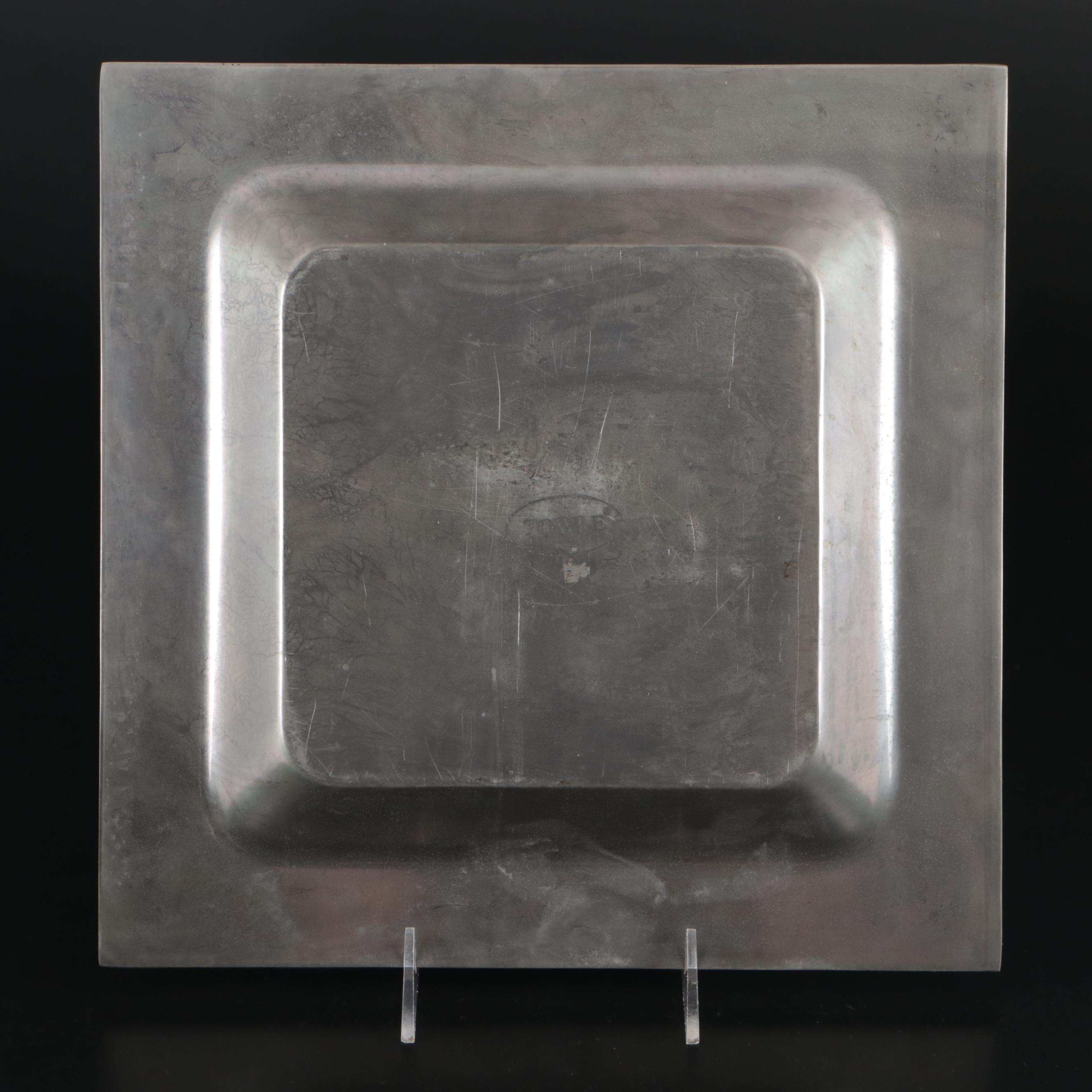 Towle Mother of Pearl Inlaid Pewter Bowls with Serving Tray and Shakers