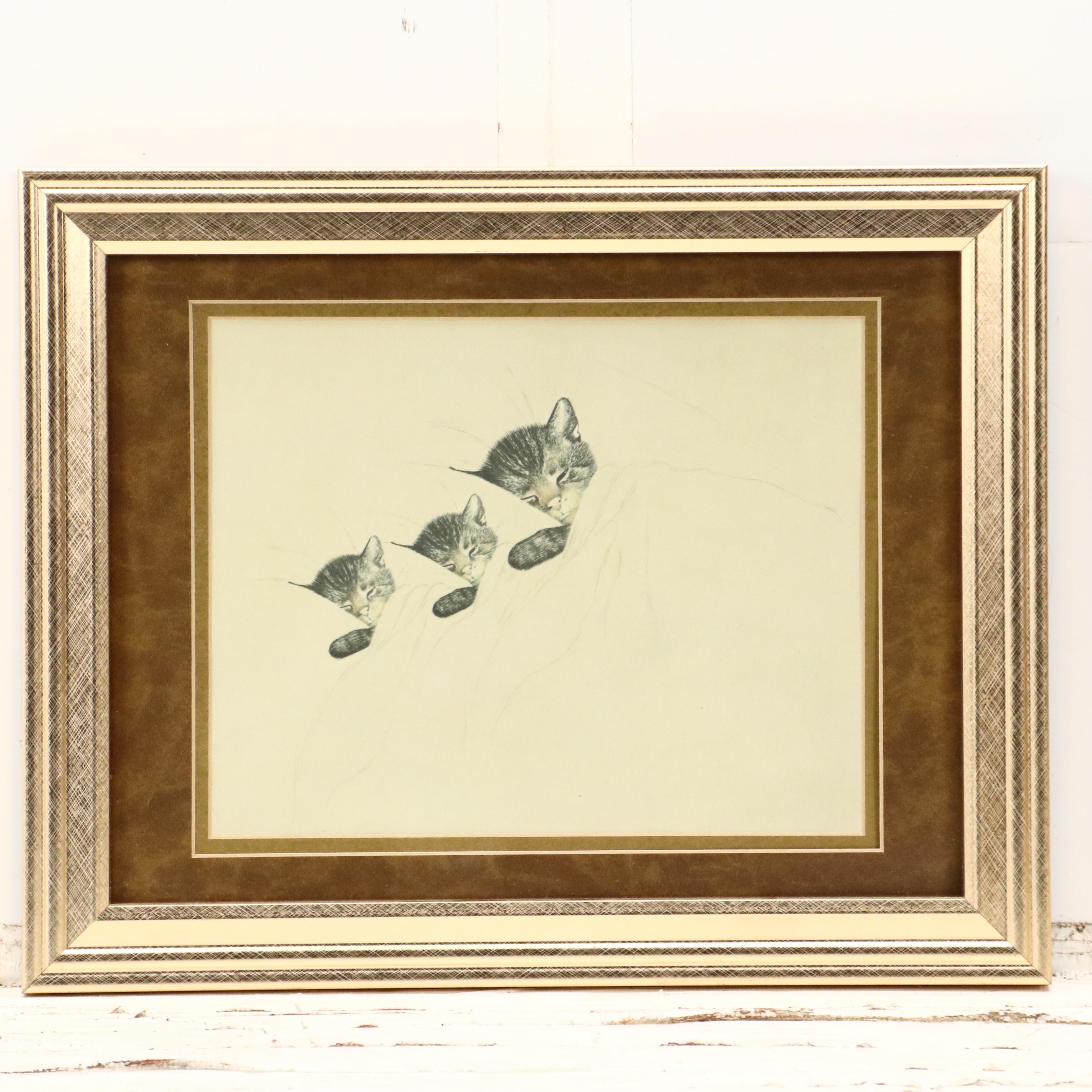 Offset Lithographs After Guido Grünewald of Chessie the Cat Railway Mascot