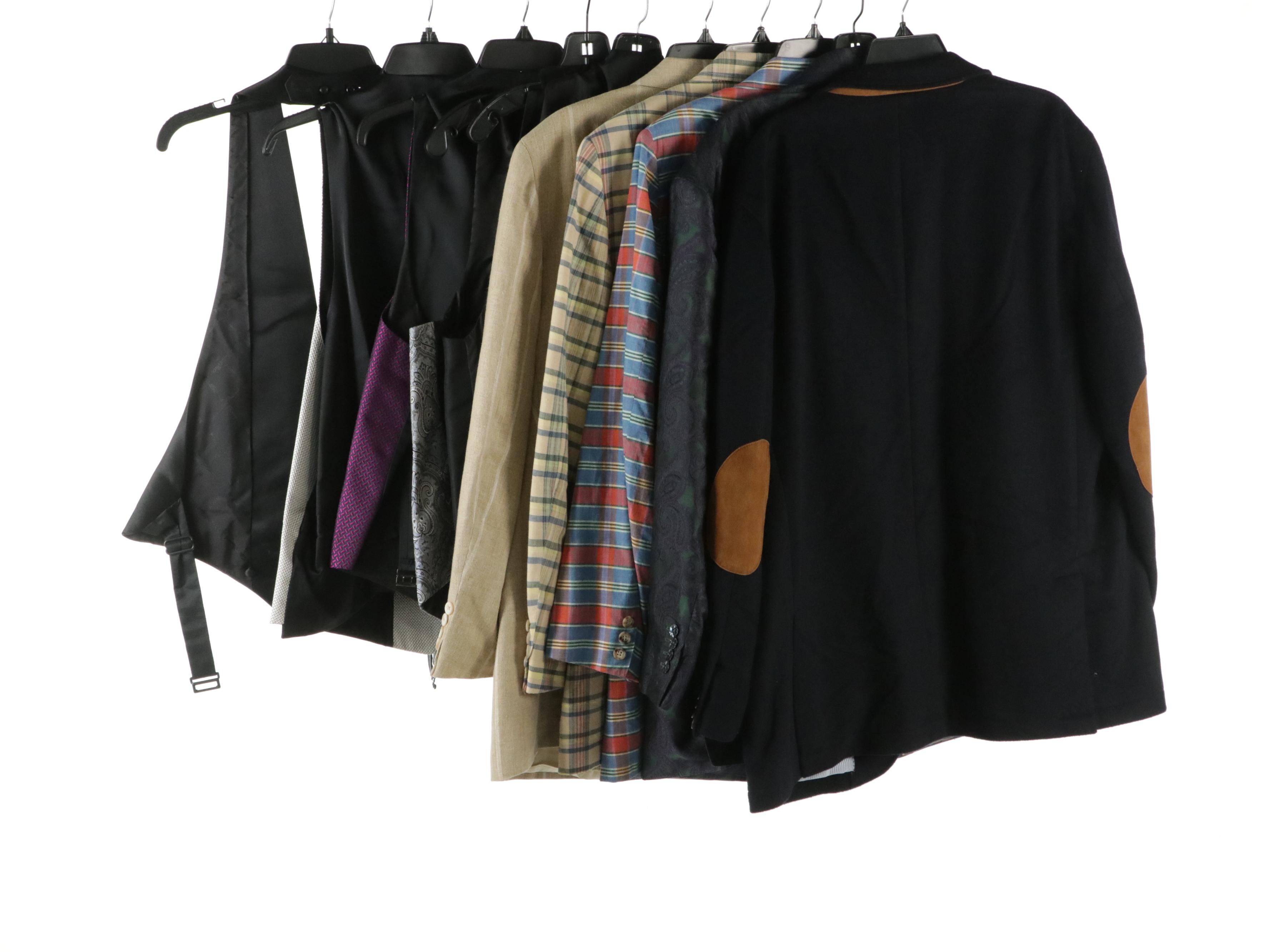 Men's Vintage Lands' End and Polo University Club Silk Blend Blazers With More