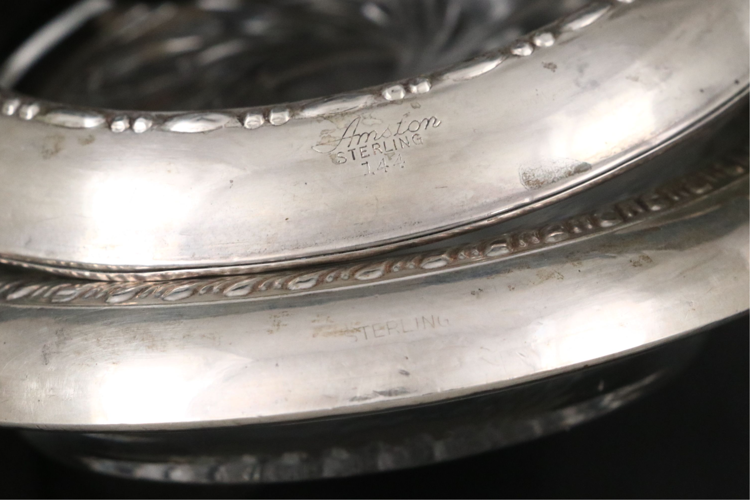 Sterling Silver Rim Glass Coasters with Sterling Silver Shaker