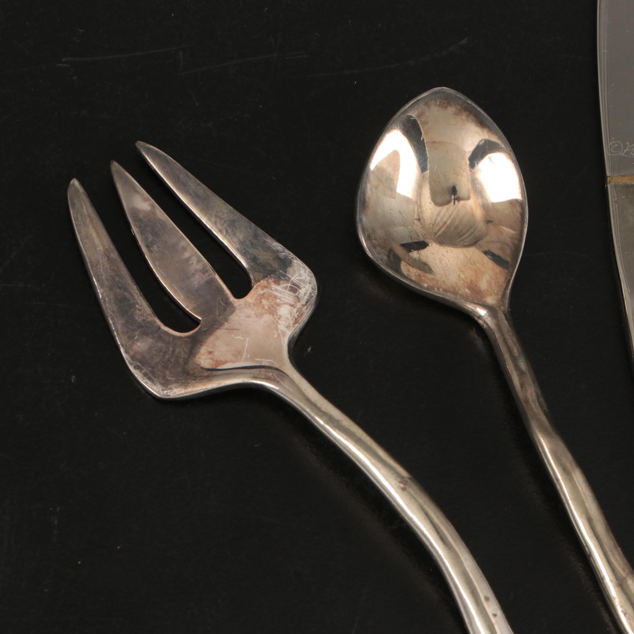 Micheal Aram Silver Plate "Foliage" Condiment Set