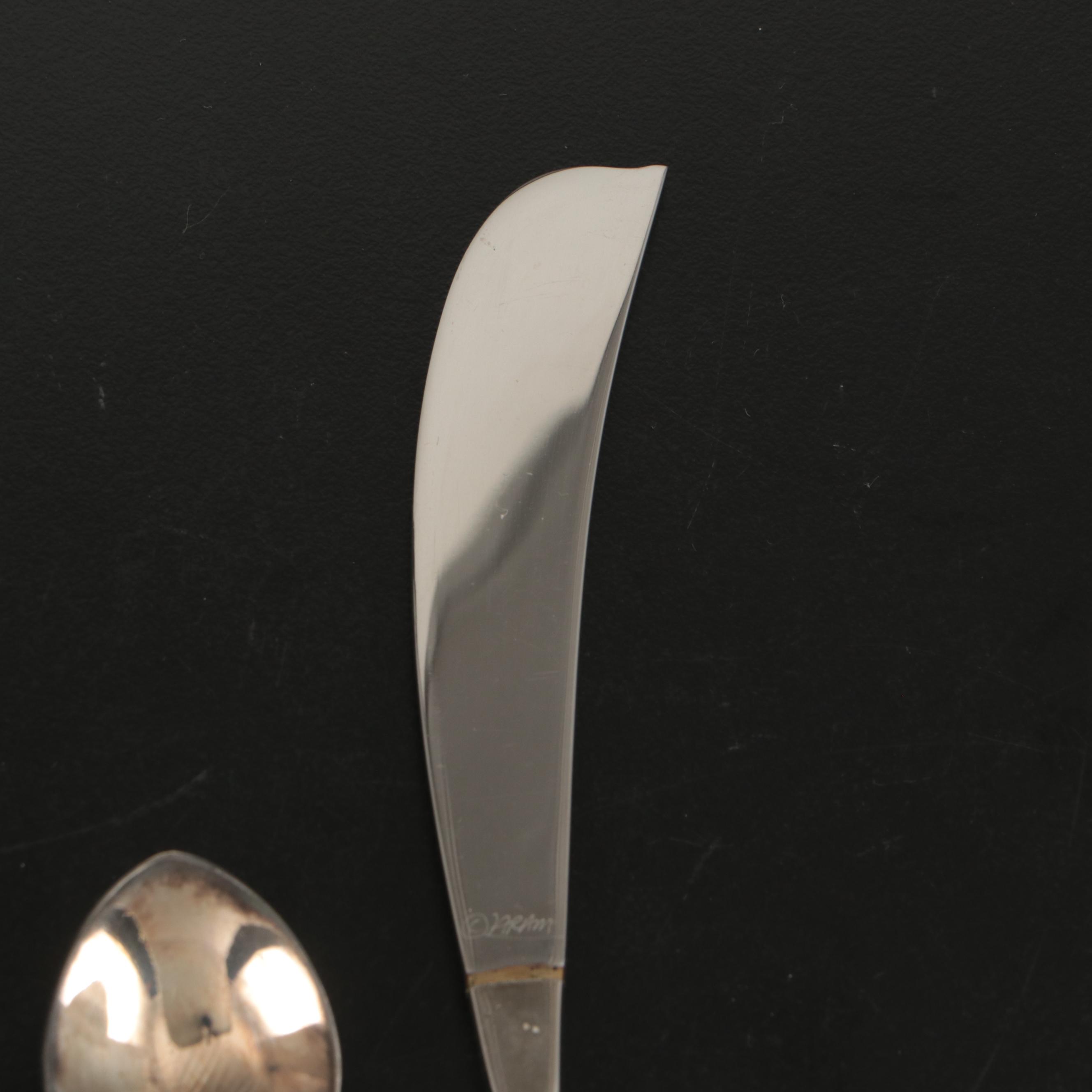 Micheal Aram Silver Plate "Foliage" Condiment Set