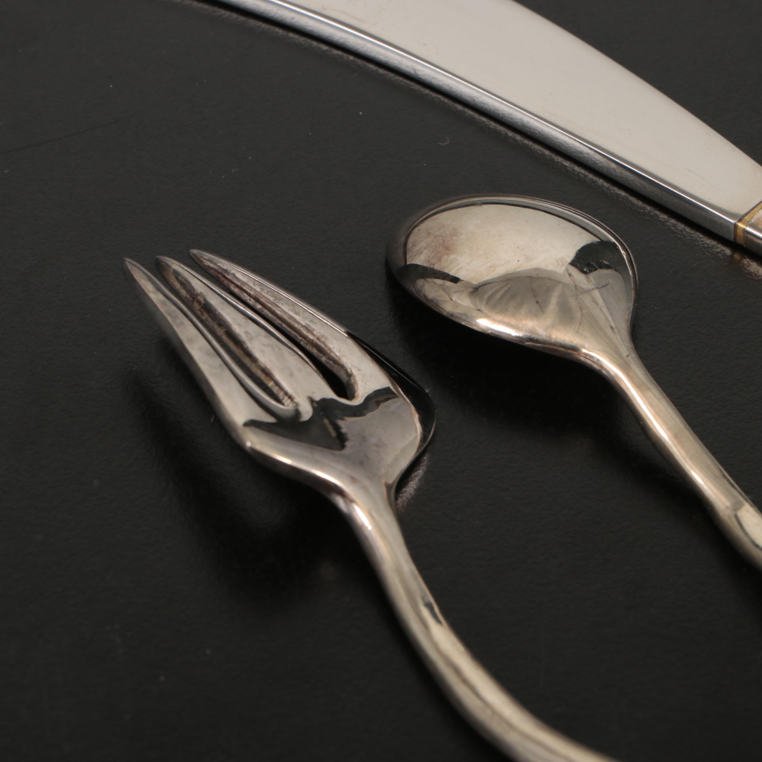 Micheal Aram Silver Plate "Foliage" Condiment Set