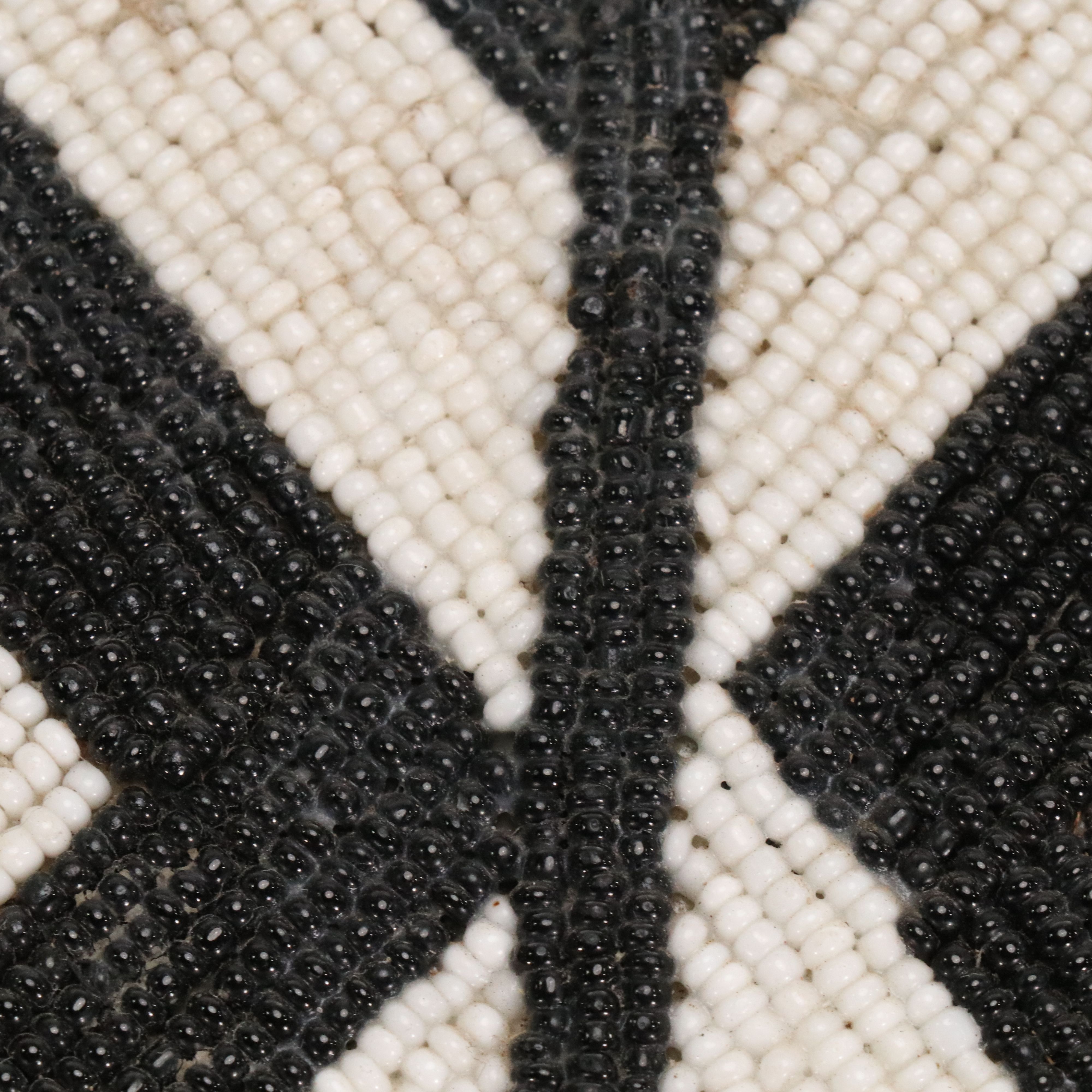 Pair of West African Yoruba Hand-Beaded Black and White Armchairs