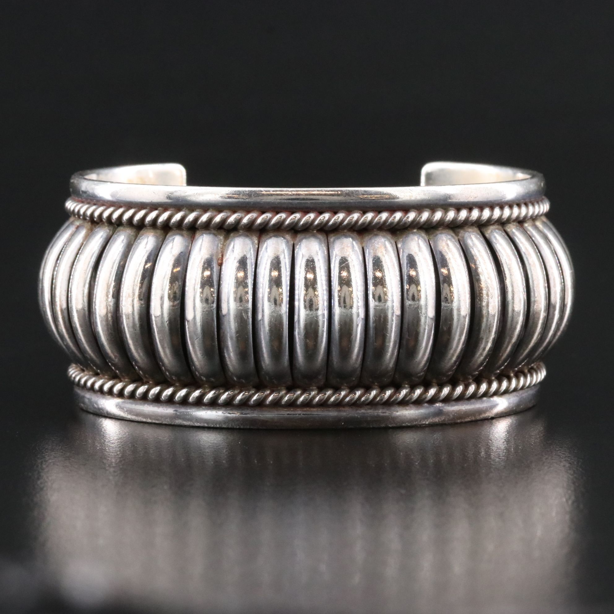 Tommie Charlie Navajo Diné Sterling Cuff Bracelet