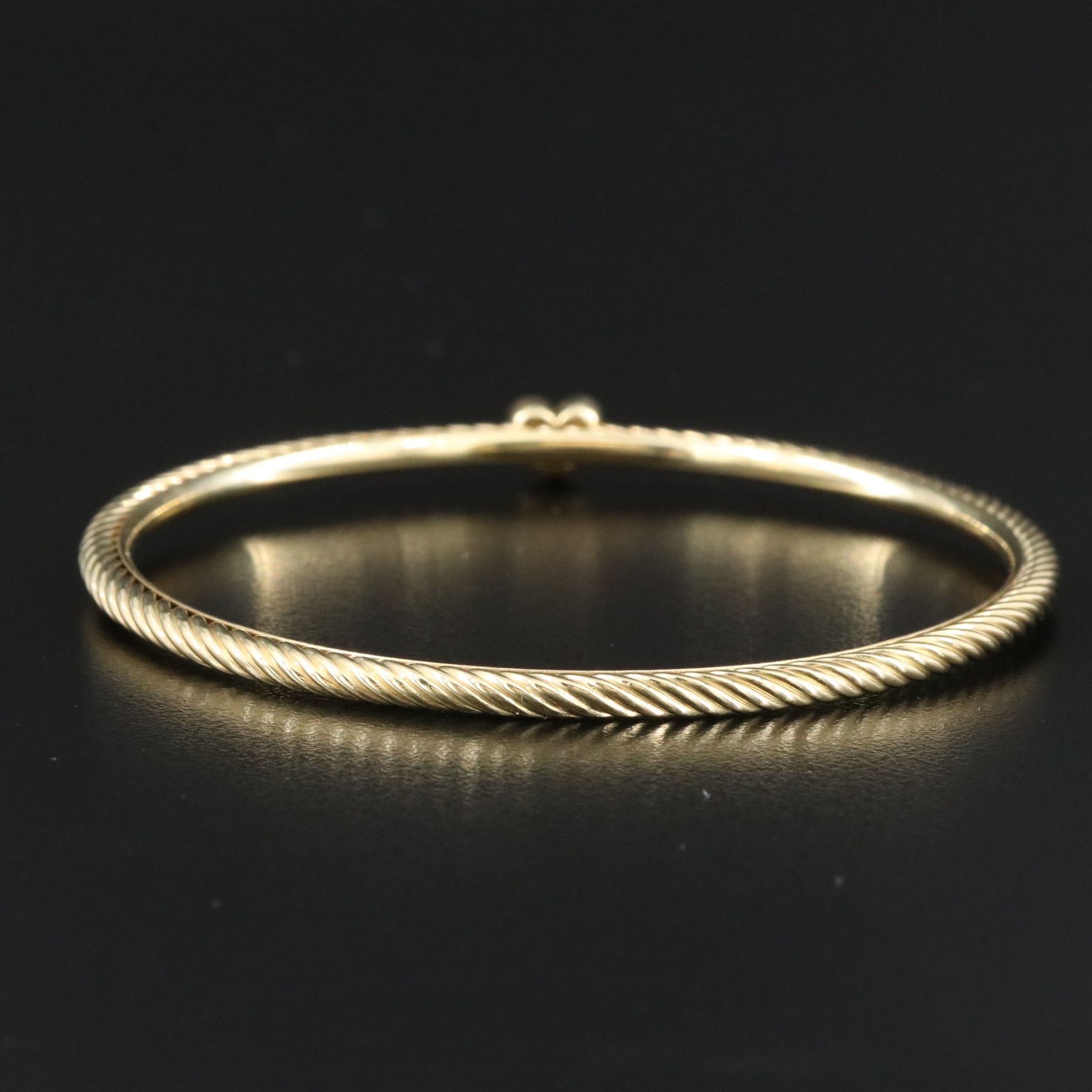 David Yurman 18K Diamond Pavé Heart Bangle Bracelet