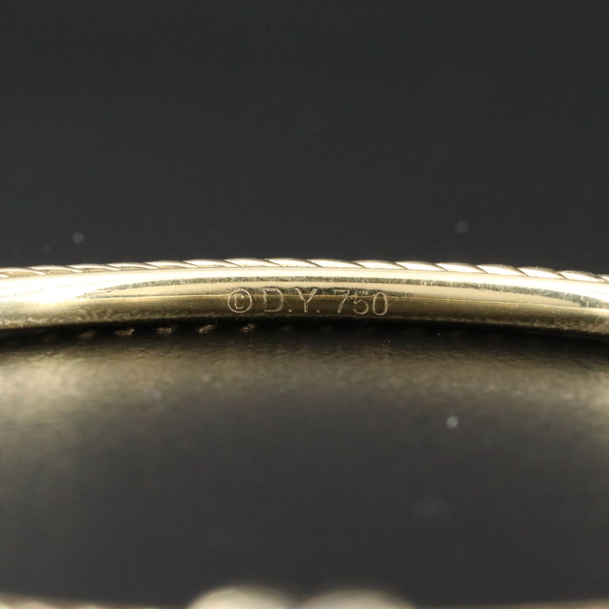 David Yurman 18K Diamond Pavé Heart Bangle Bracelet