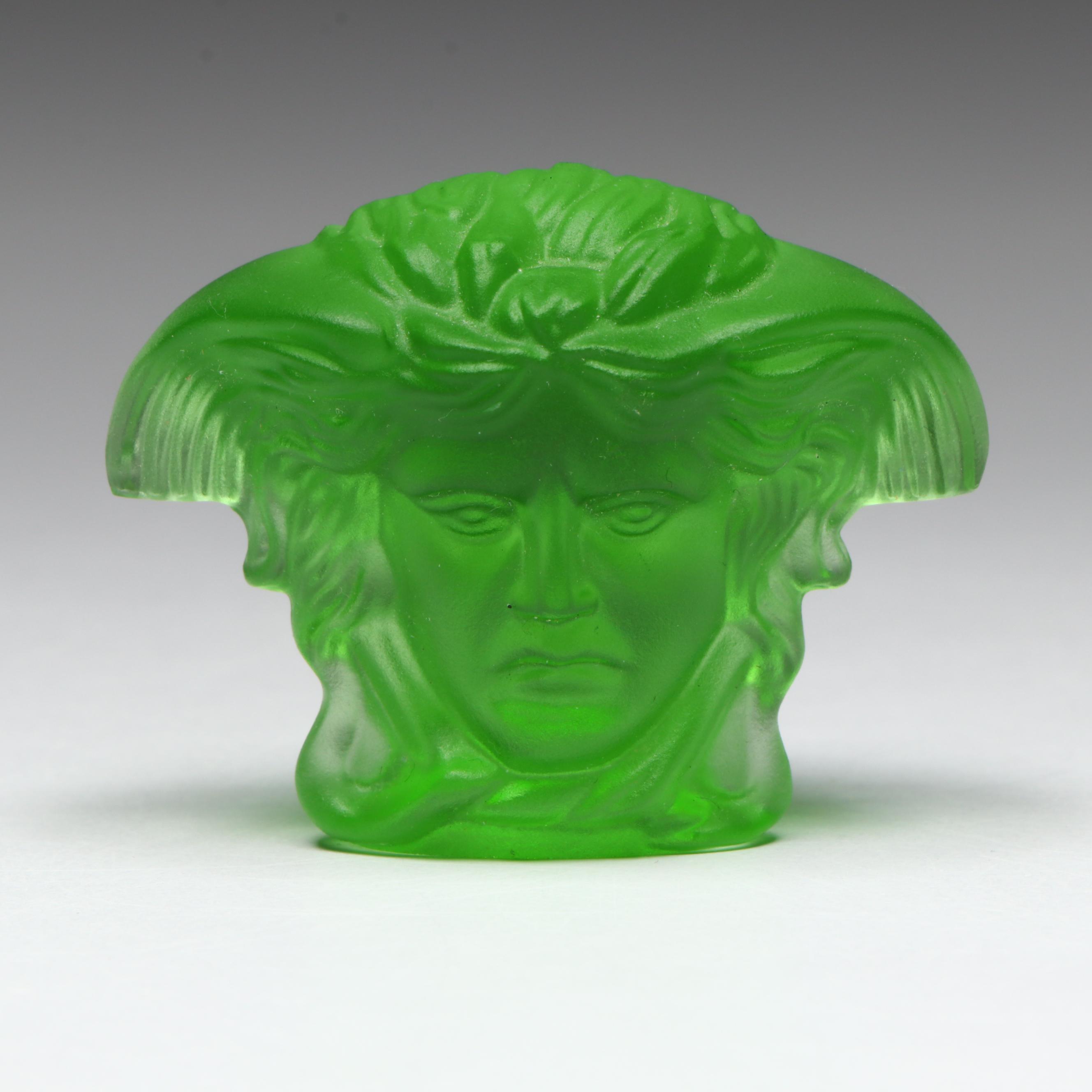 Rosenthal and Versace Green Glass Medusa Head