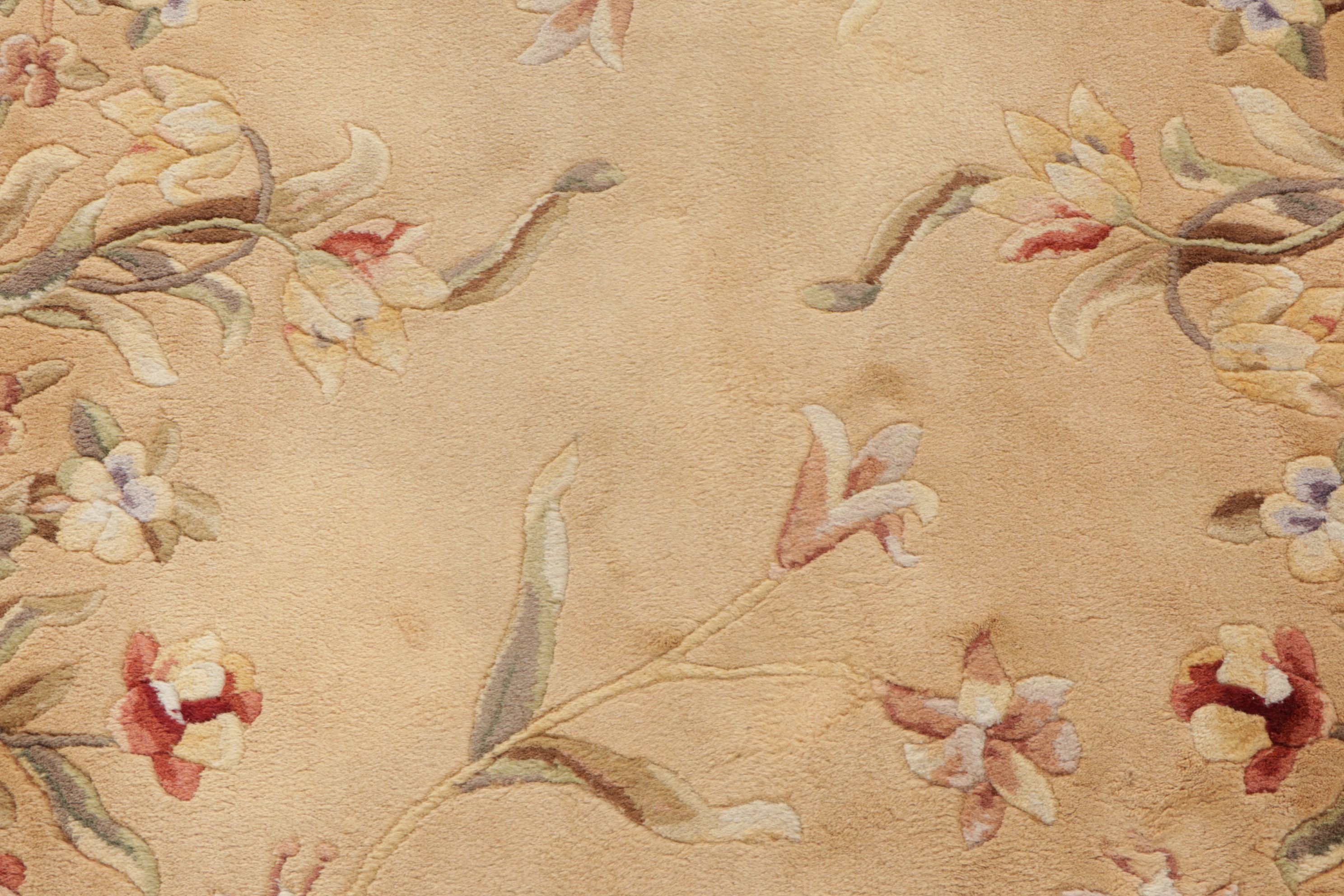 3'6 x 5'6 Hand-Tufted Emerald Collection "Gold Tulip Garden" Area Rug